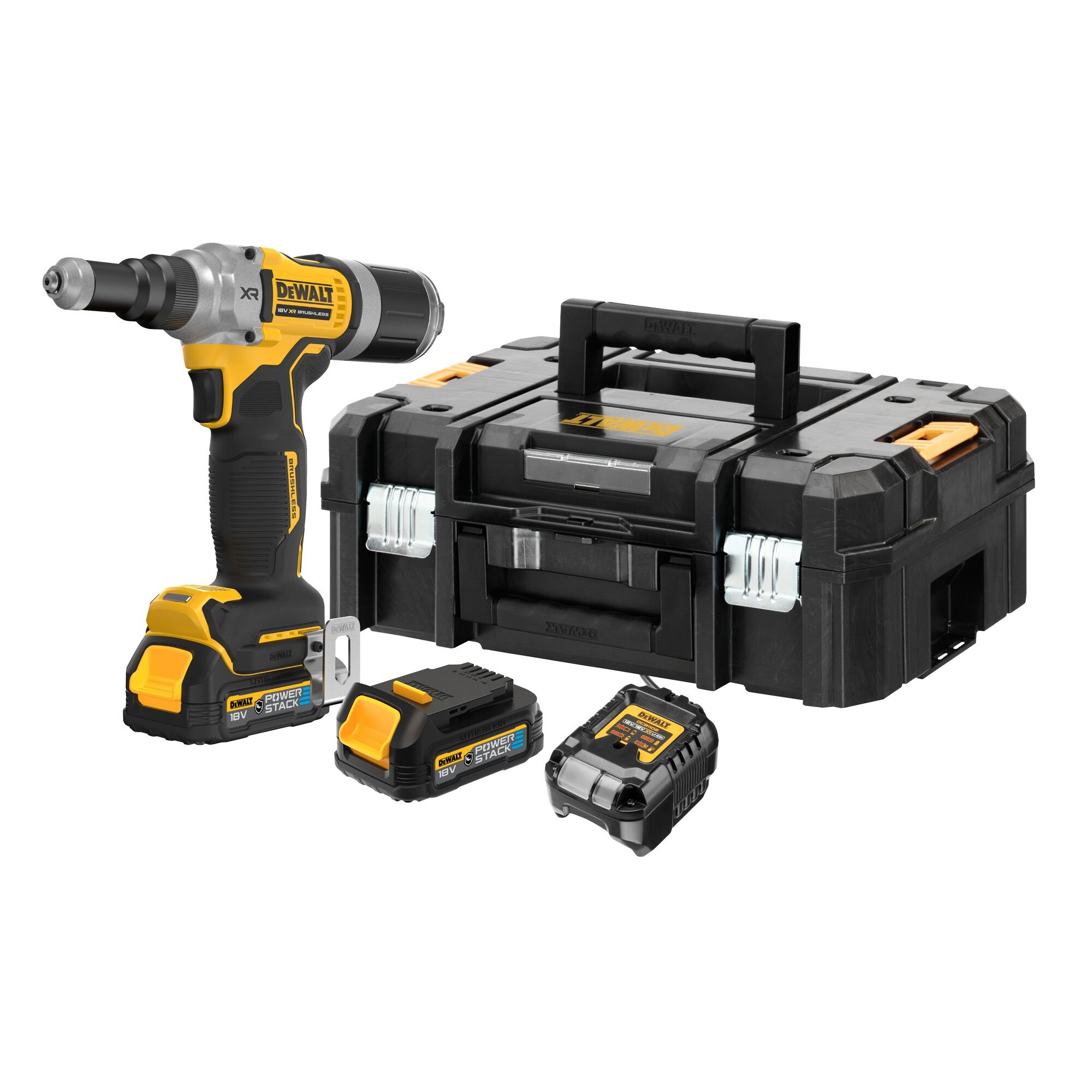 DeWalt DCF414E2GT-QW Accu Klinknagelpistool | 6 4 mm | XR 18V | 2x 1 7Ah Accu&apos;s + lader | In koffer DCF414E2GT-QW