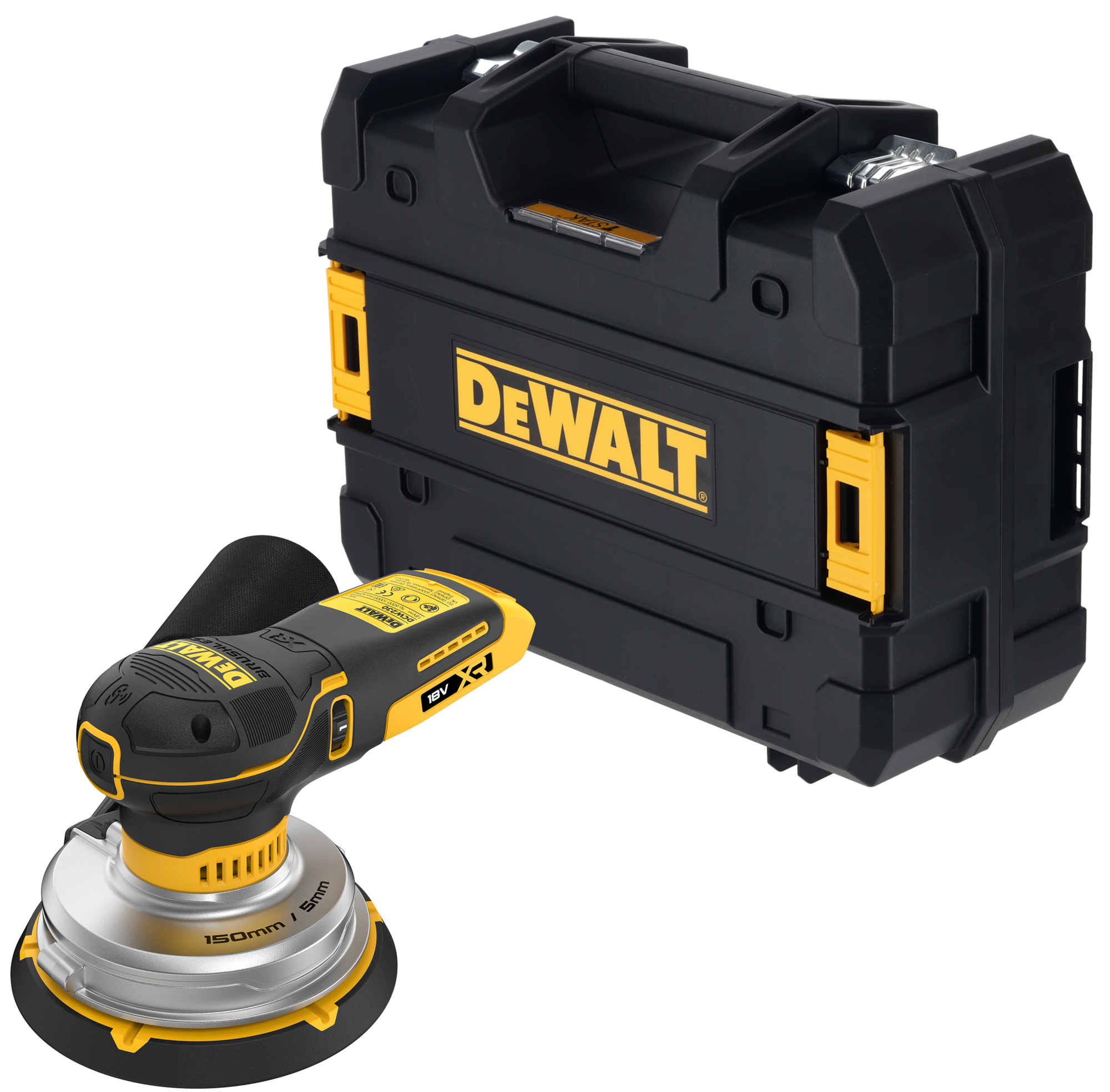 DeWalt DCW230NT-XJ 18V XR BL Excentrische Schuurmachine 150mm | zonder accu's en lader | in TSTAK koffer - DCW230NT-XJ