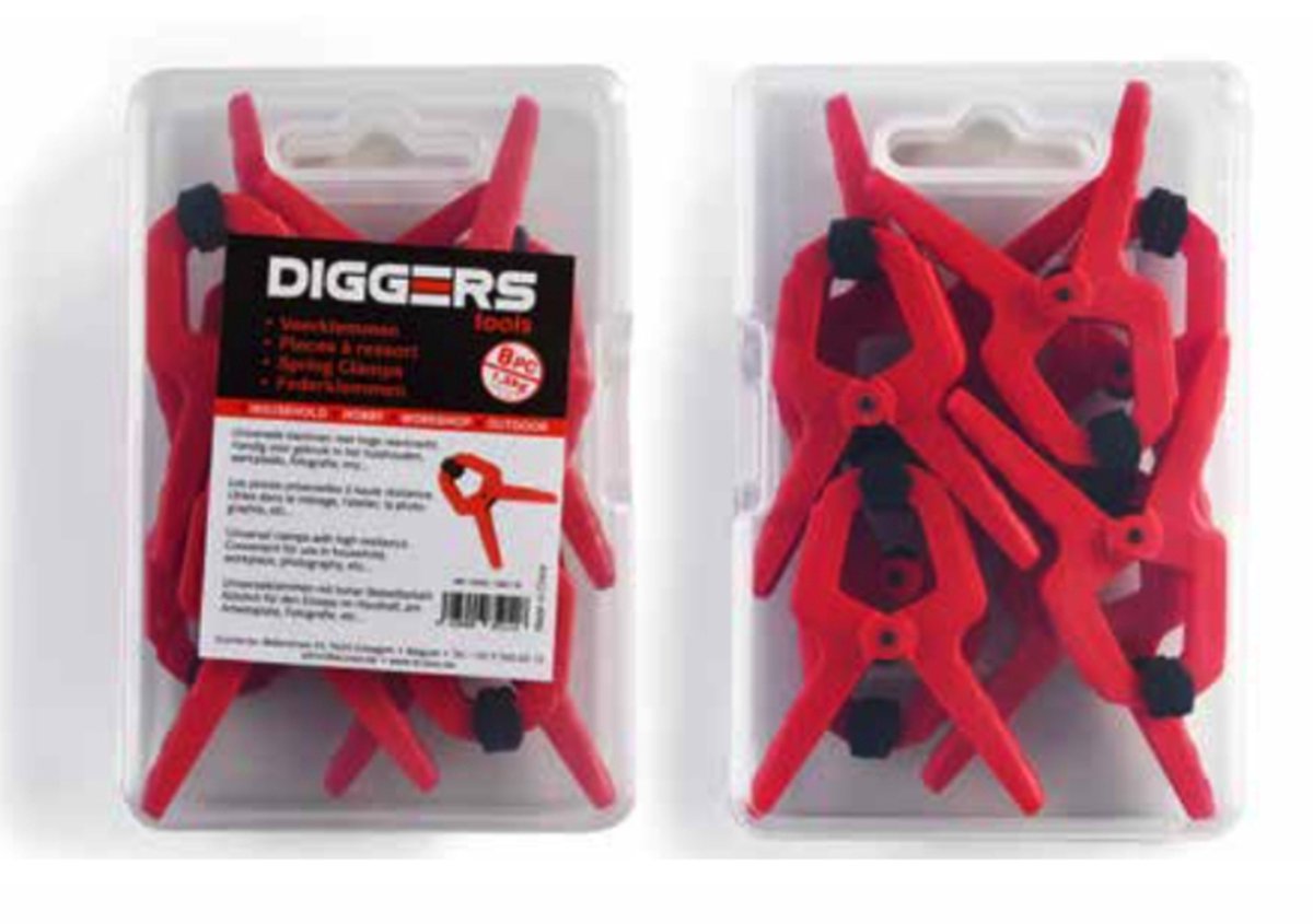 Diggers 2,5cm Waarde Veerklem | 8 stuks - DIG118