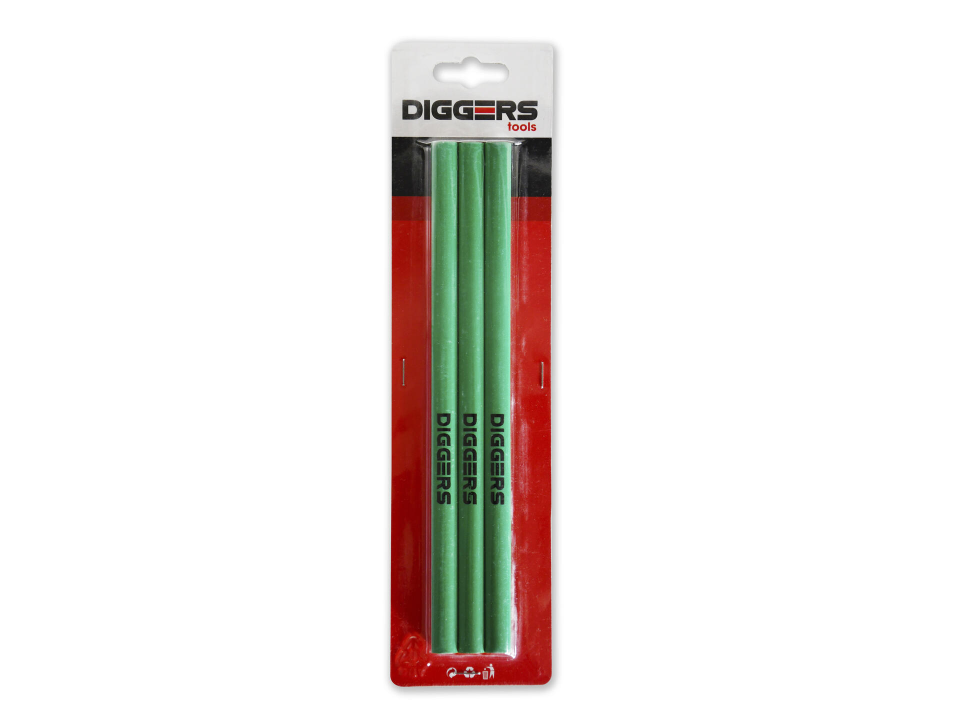 Diggers Schrijnwerkerspotlood | 24cm | Groen | 3 Stuks - DIG395