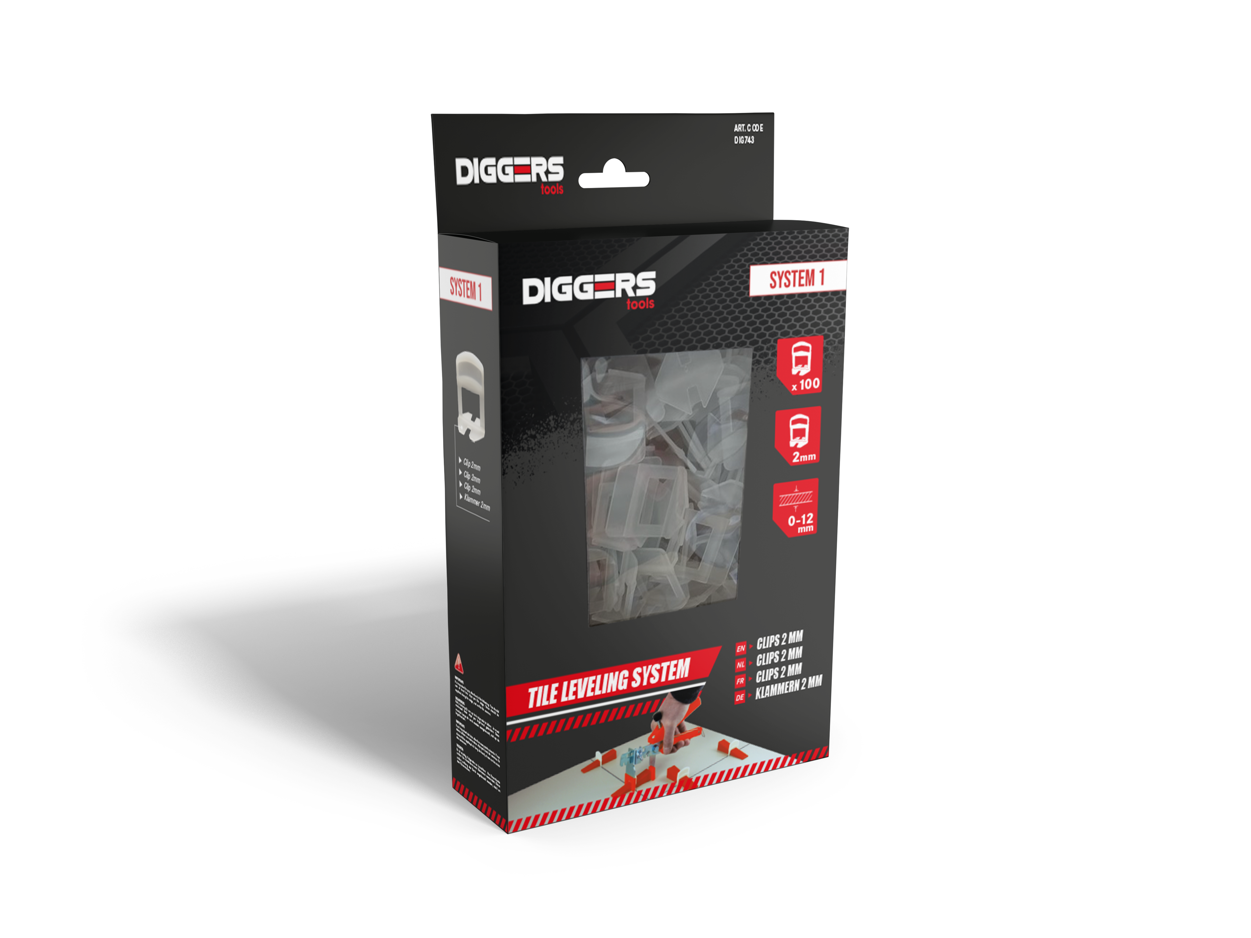 Diggers Tegelclips | 2mm | 100 stuks | Systeem 1 - DIG743