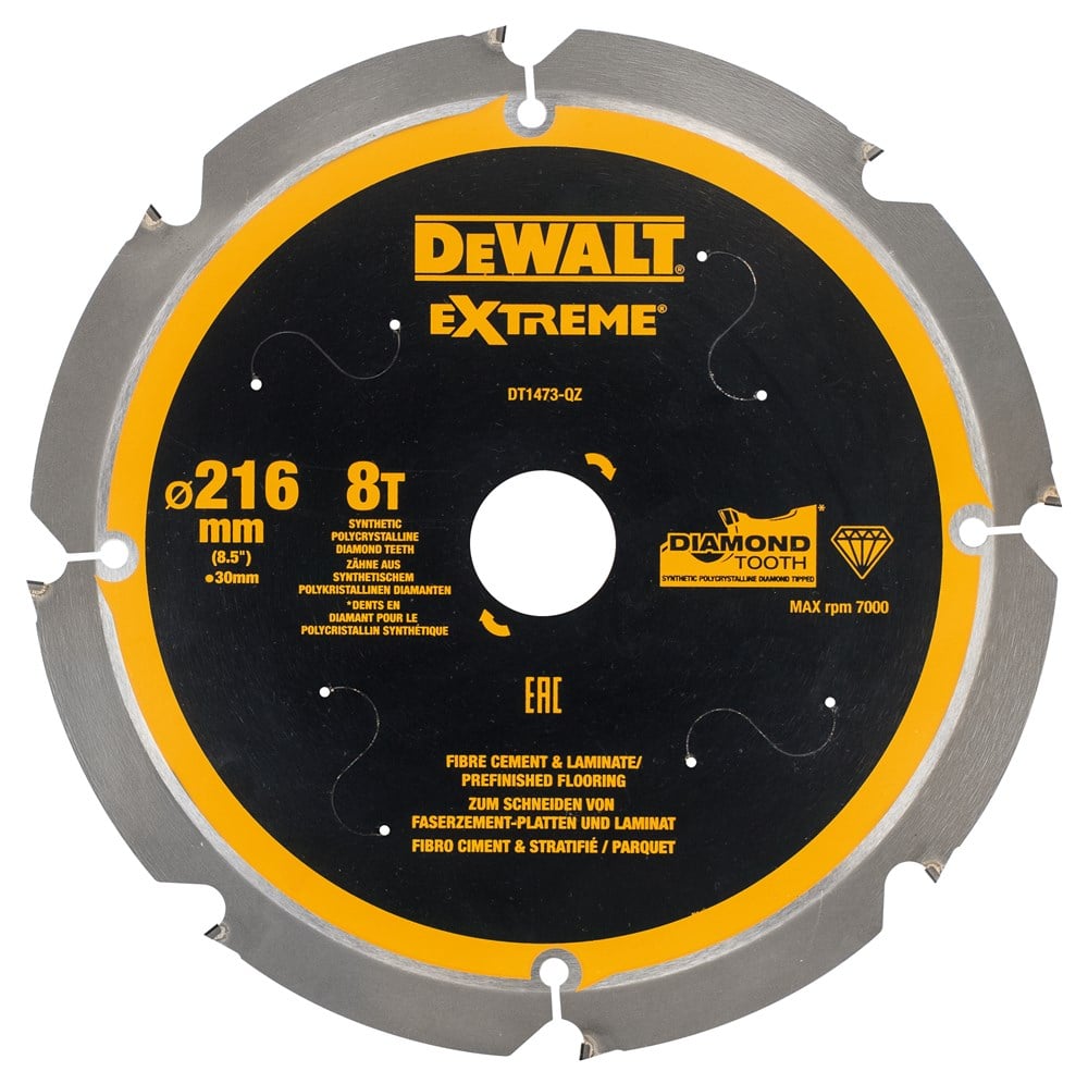 DeWalt Accessoires Cirkelzaagblad PCD laminaat/vezelcement 216x30x8t - DT1473-QZ