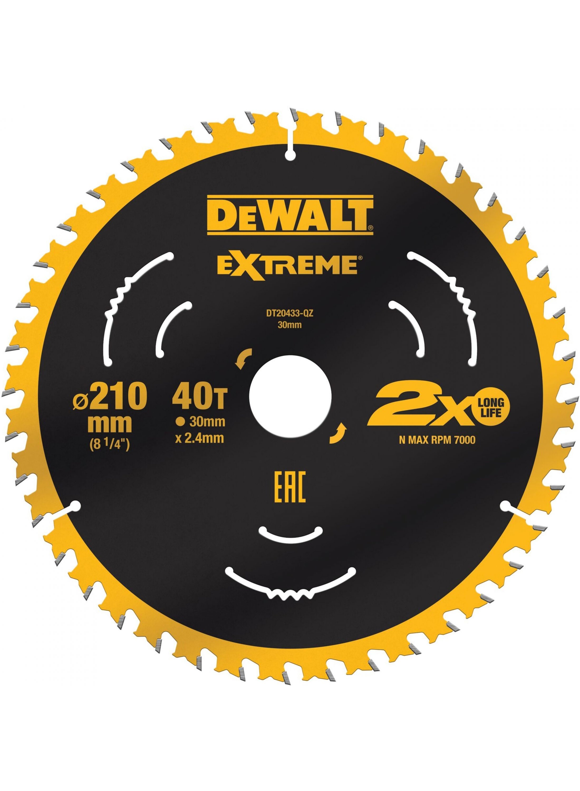 DeWalt Accessoires Cirkelzaagblad TCT | 210x30x40T - DT20433-QZ