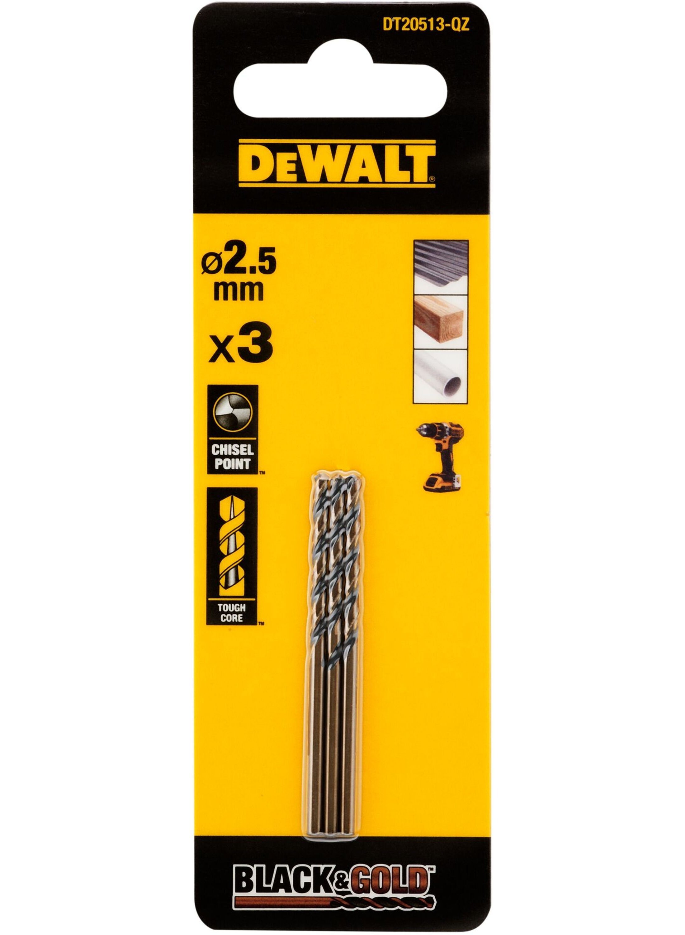 DeWalt Accessoires Black & Gold Metaalboor | 2,5 mm - DT20513-QZ