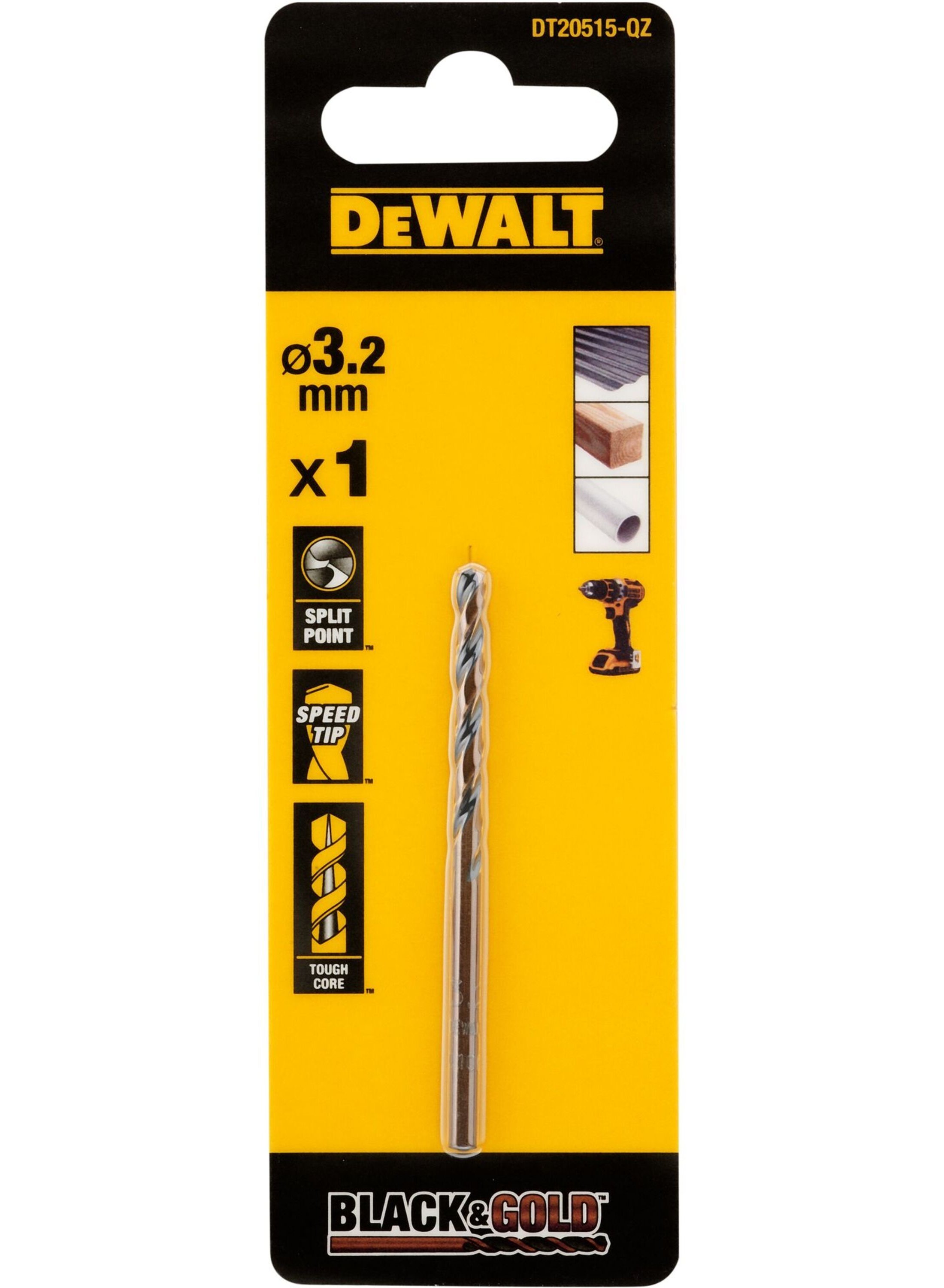 DeWalt Accessoires Black & Gold Metaalboor | 3,2 mm - DT20515-QZ