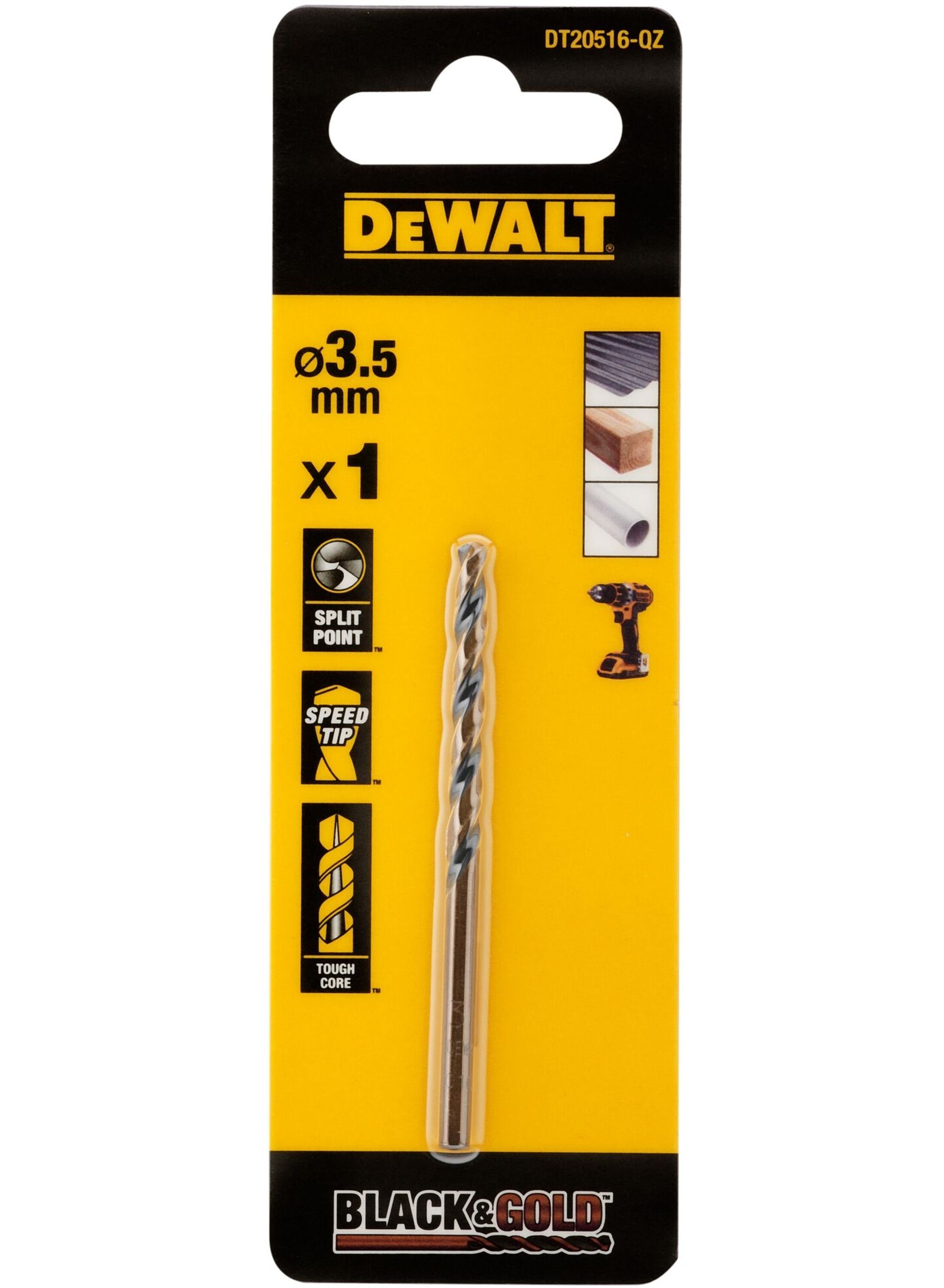 DeWalt Accessoires Black & Gold Metaalboor | 3,5 mm - DT20516-QZ
