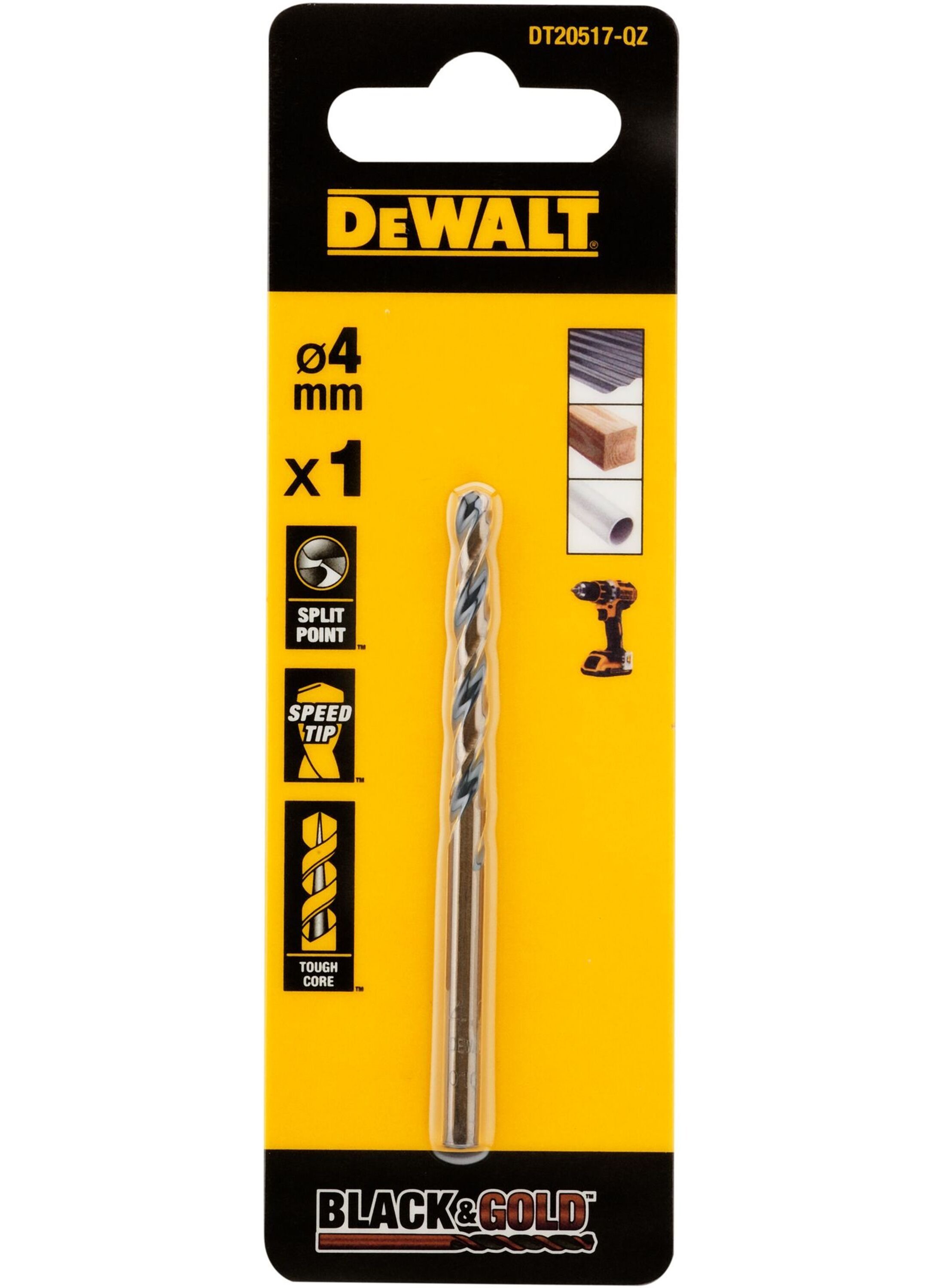 DeWalt Accessoires Black & Gold Metaalboor | 4 mm - DT20517-QZ