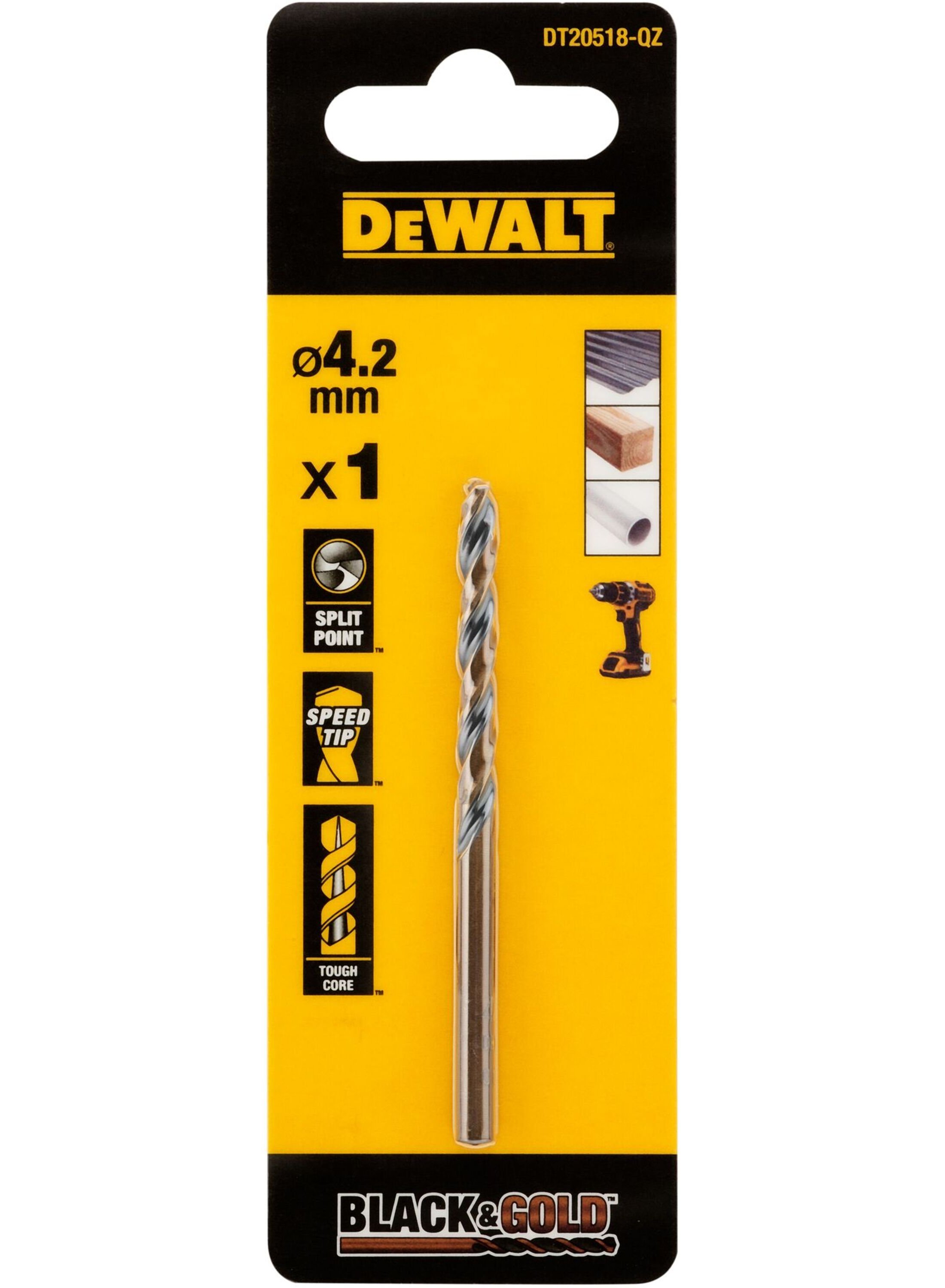 DeWalt Accessoires Black & Gold Metaalboor | 4,2 mm - DT20518-QZ