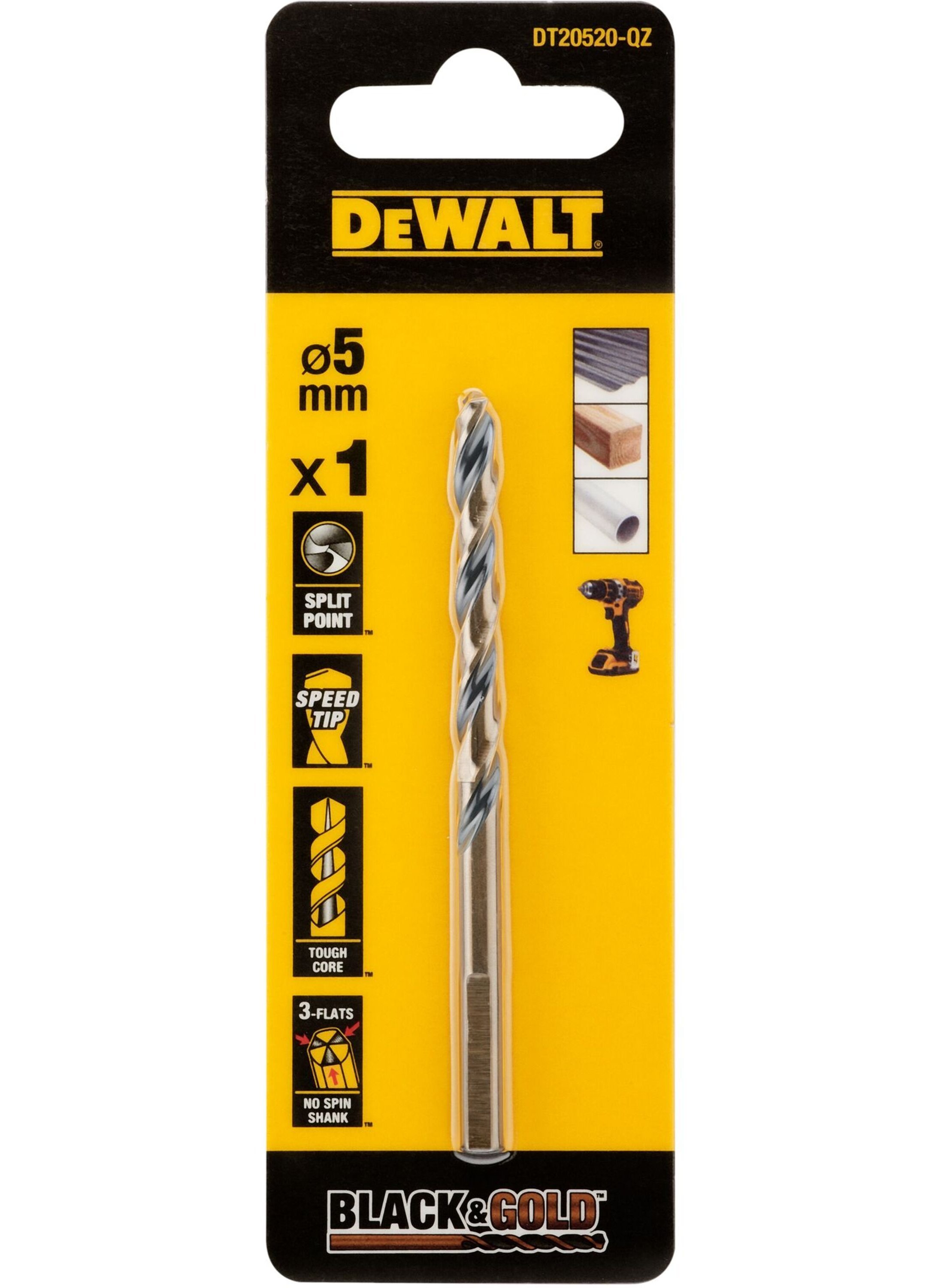 DeWalt Accessoires Black & Gold Metaalboor | 5 mm - DT20520-QZ