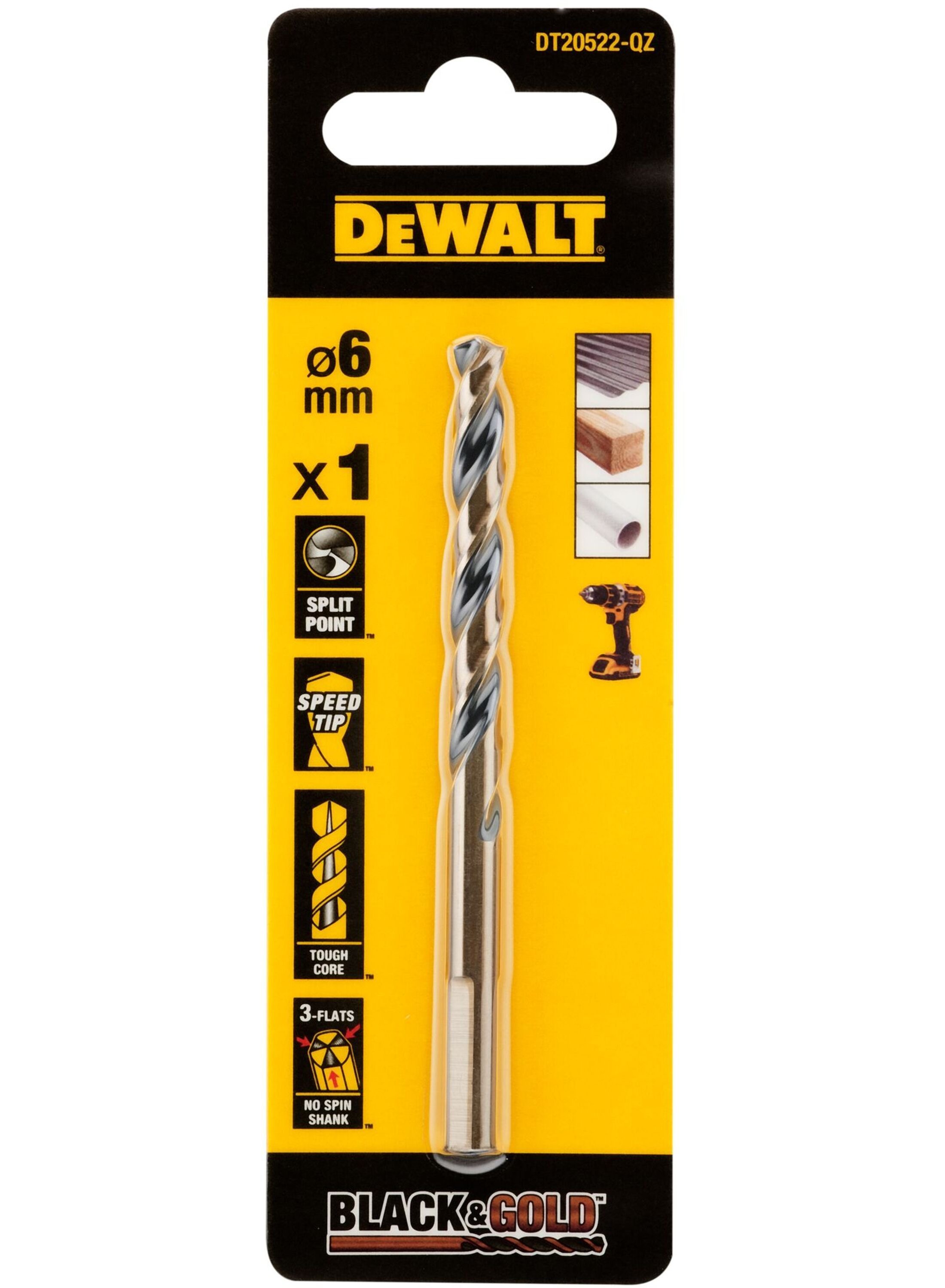 DeWalt Accessoires Black & Gold Metaalboor | 6,5 mm - DT20523-QZ