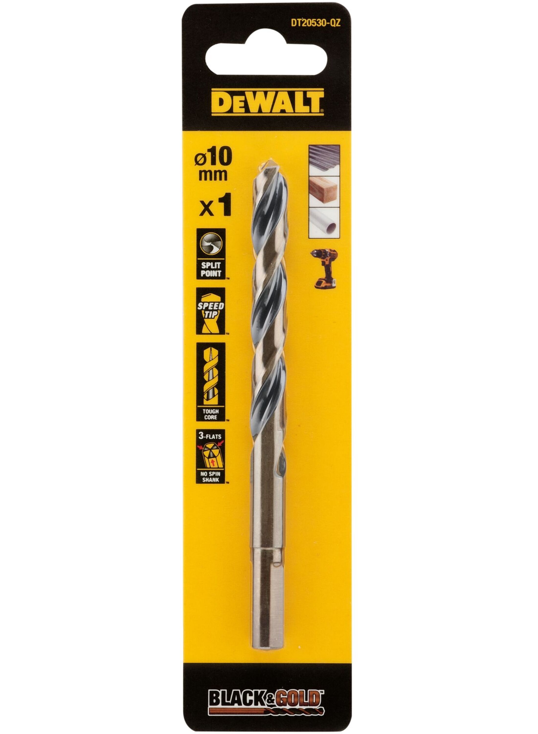 DeWalt Accessoires Black & Gold Metaalboor | 10 mm - DT20530-QZ