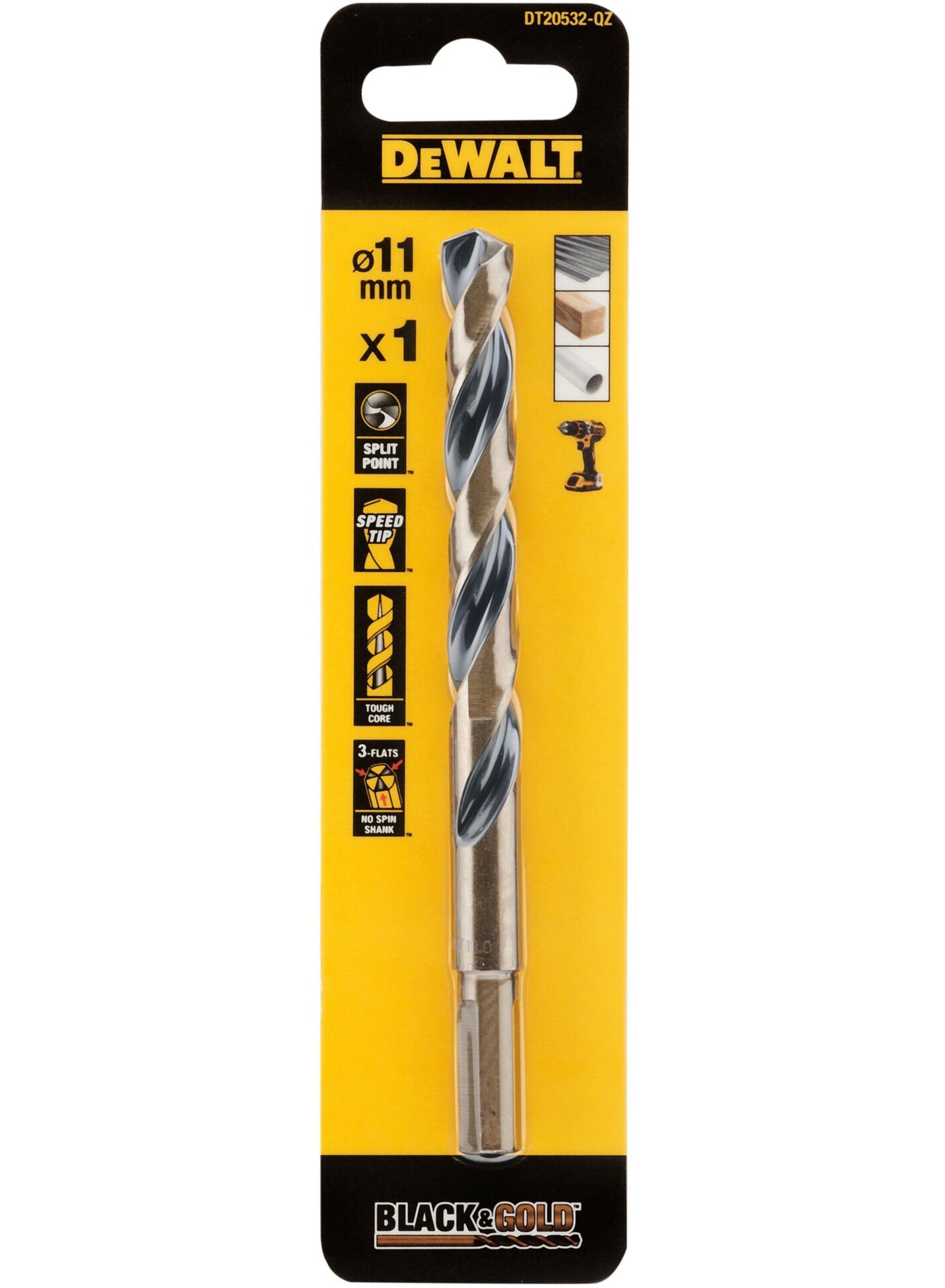 DeWalt Accessoires Black & Gold Metaalboor | 11 mm - DT20532-QZ