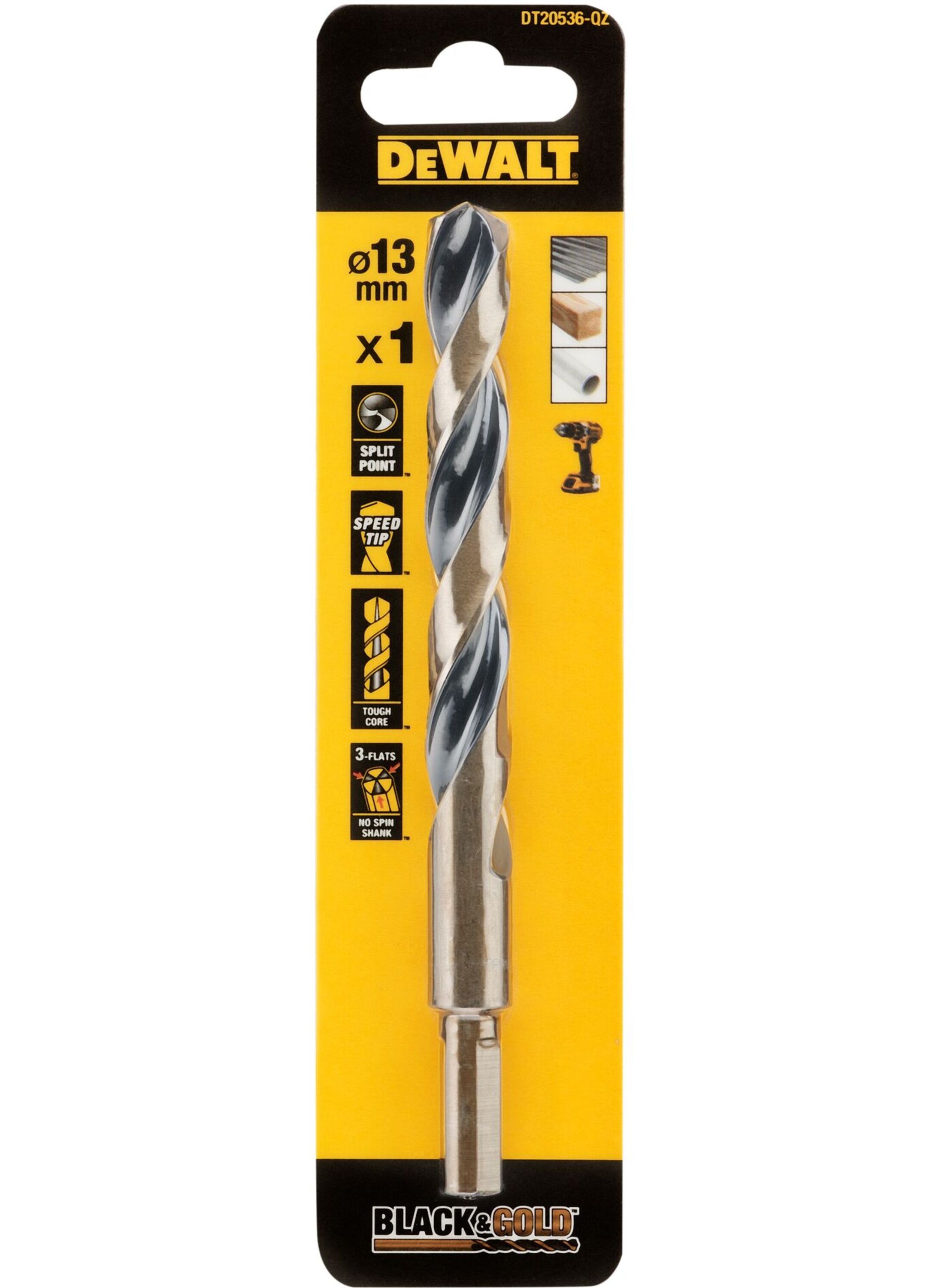 DeWalt Accessoires Black & Gold Metaalboor | 13 mm - DT20536-QZ