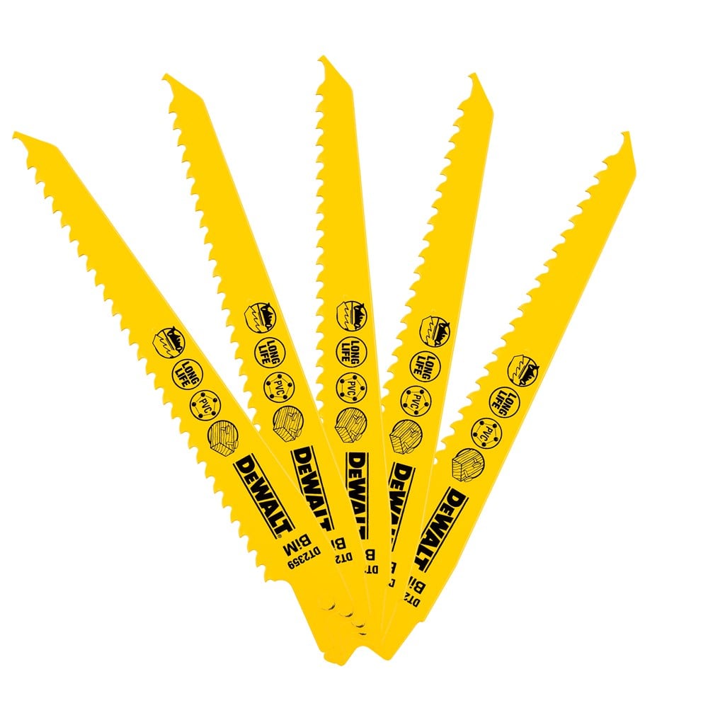 DeWalt Accessoires Reciprozaagblad BiM 152x3,6-5,1mm hout met spijkers en kunstof tot 110mm - DT2359-QZ