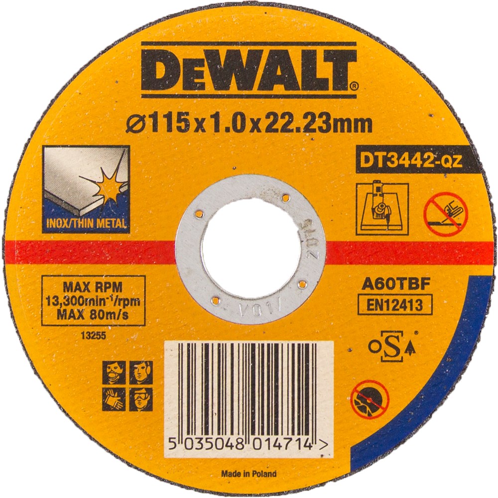 DeWalt Accessoires Extreme 2X Doorslijpschijf INOX 115 x 1 x 22,2mm - DT3442-QZ - 25 stuks - DT3442-QZ