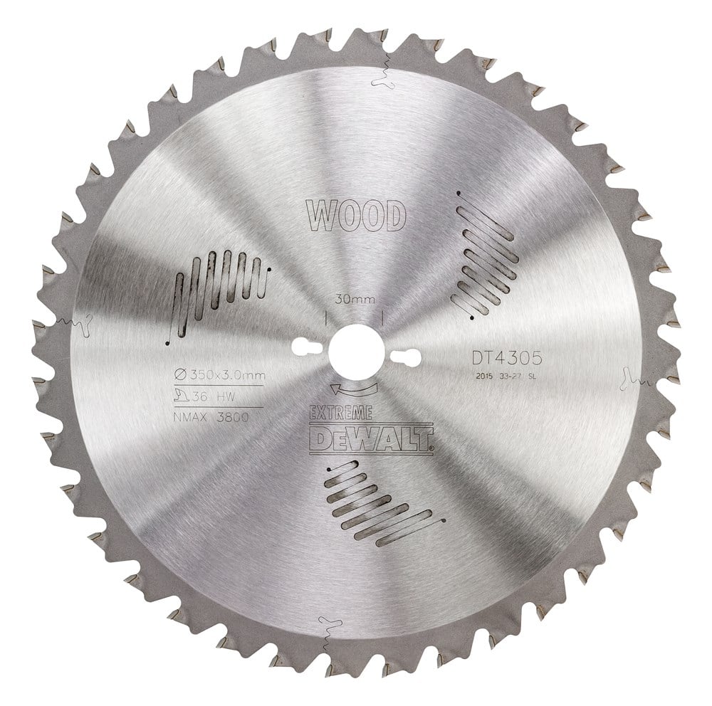 DeWalt Accessoires Cirkelzaagblad 350x30x36t, vlaktand- en spaanbegrensd, positief 10°, kerf 3,0mm - DT4305-QZ