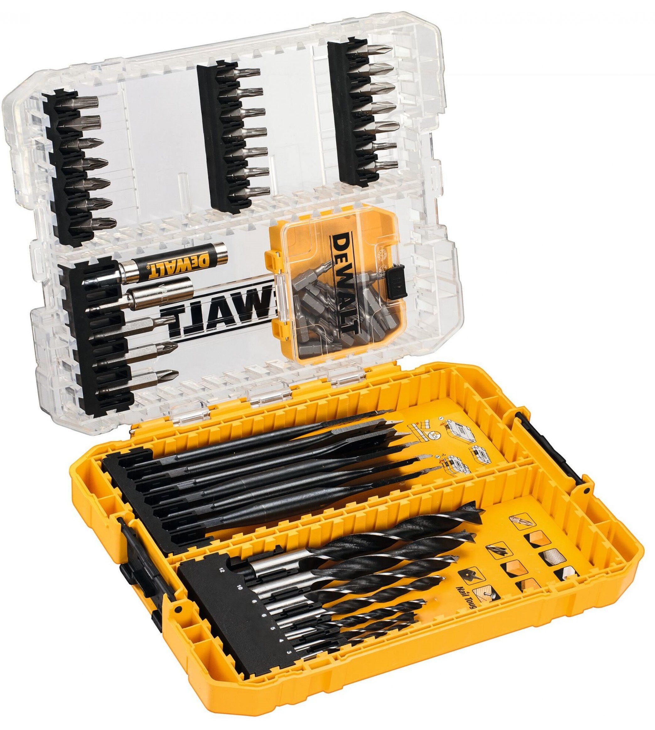 DeWalt Accessoires 57-delige Speedboor- en houtborenset | EXTREME | In TOUGH CASE - DT70758-QZ