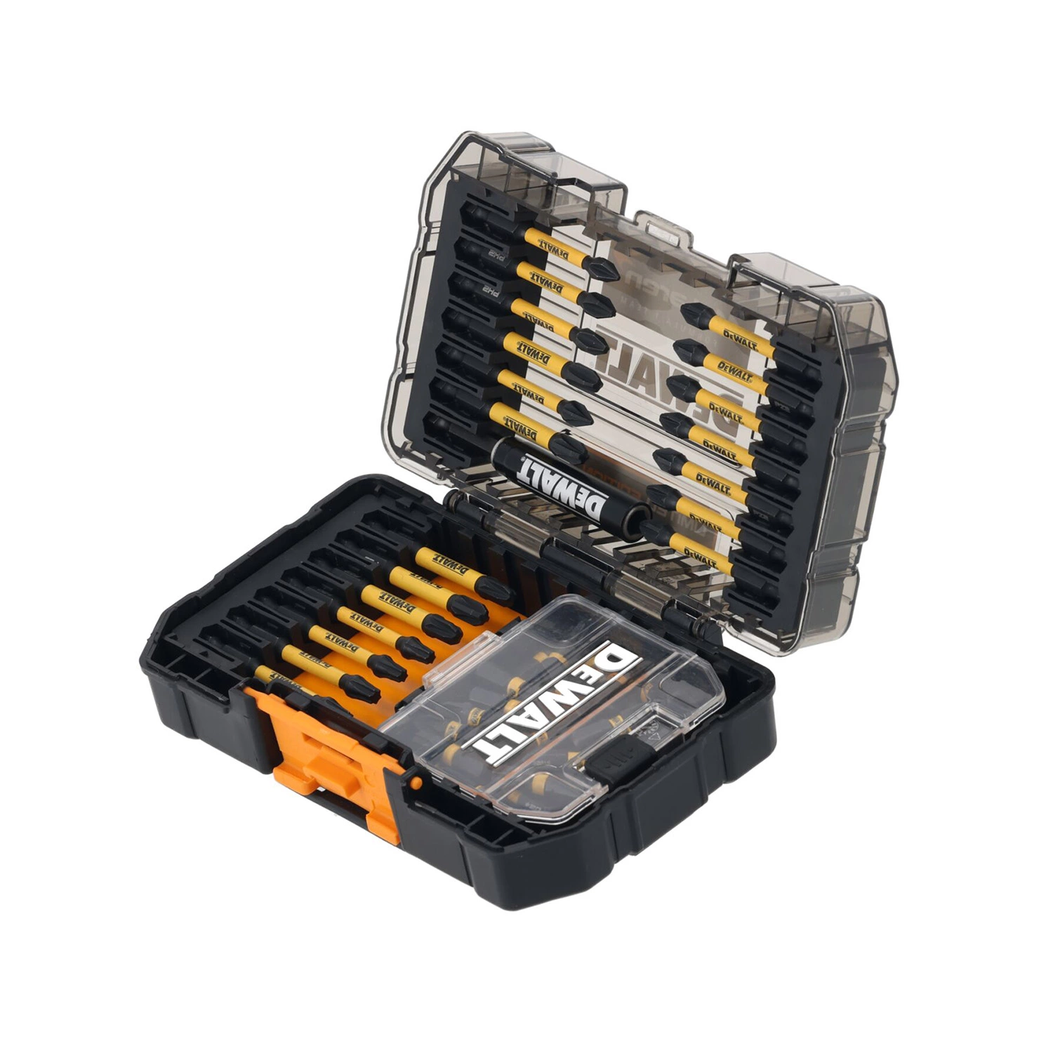 DeWalt Accessoires DT70908T-QZ Schroefbitset FLEXTORQ McLaren + magnetische aluminium bithouder - 57-delig in TOUGH CASE - DT70908T-QZ