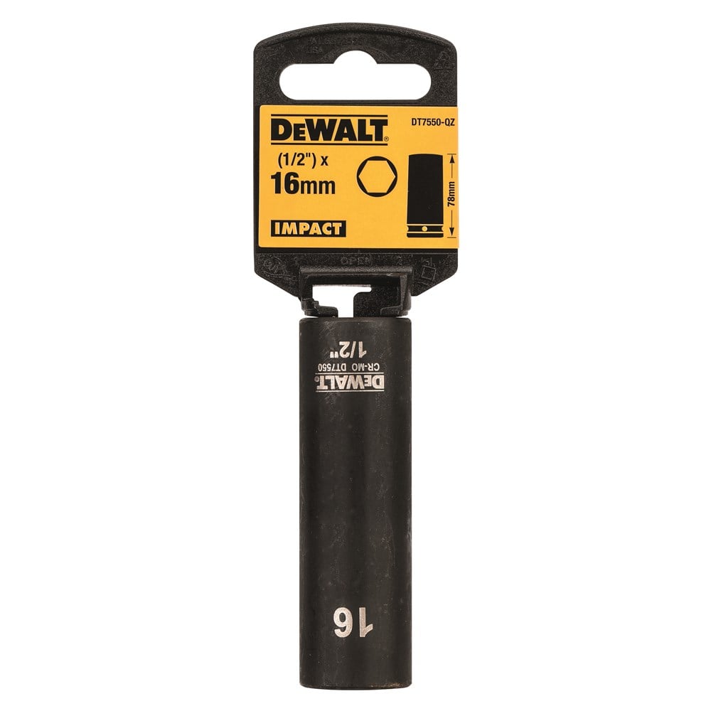 DeWalt Accessoires Impact dop 16mm 1/2" (Lang - 78mm) - DT7550-QZ