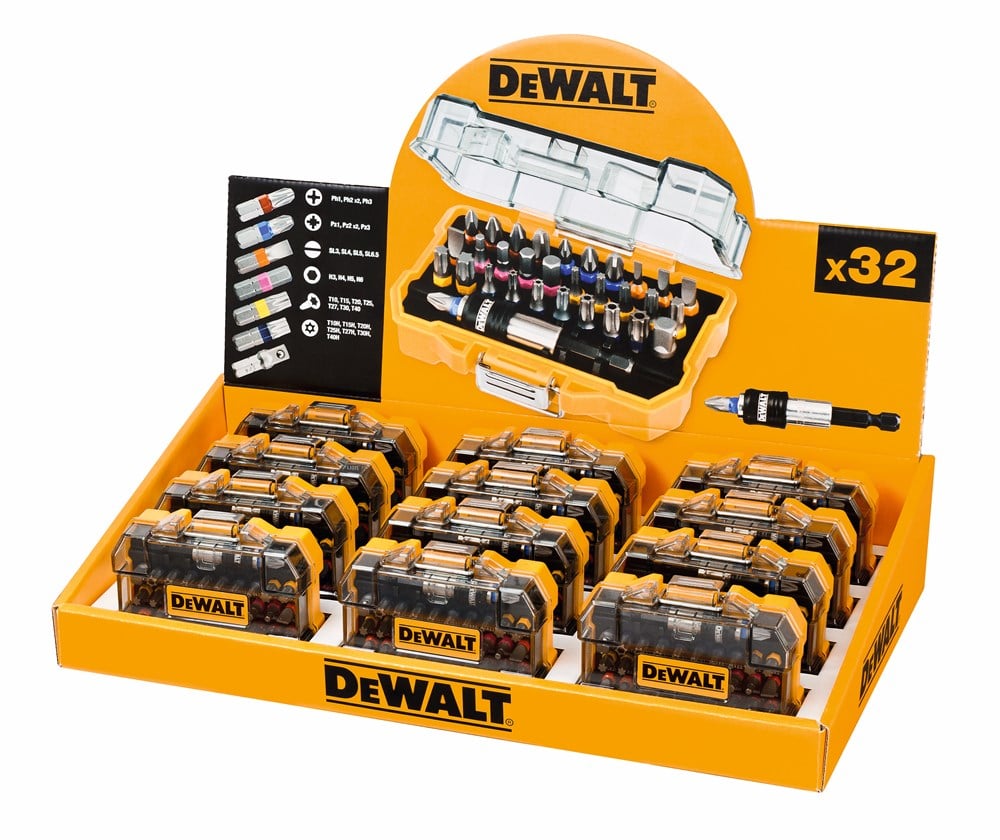 DeWalt Accessoires Display 12x 32-delige schroefbitset - DT7969M-QZ