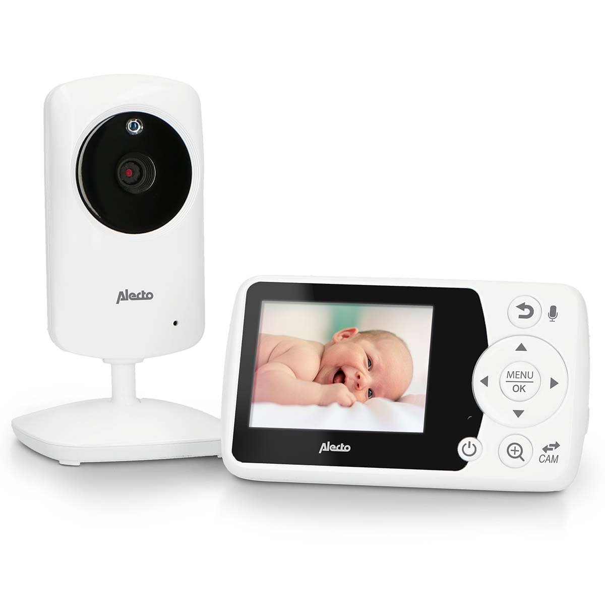 Alecto Babyfoon met camera en 2,4" wit kleurenscherm - DVM-64