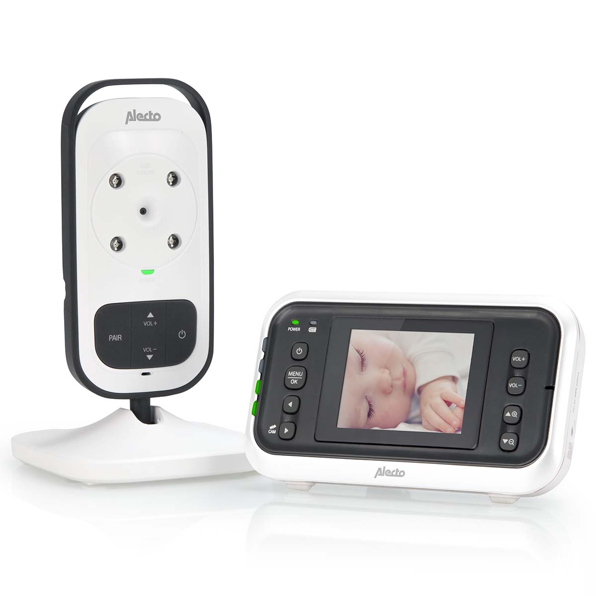 Alecto DVM-75 Video babyfoon met 2,4" kleurendisplay wit/antraciet - DVM-75