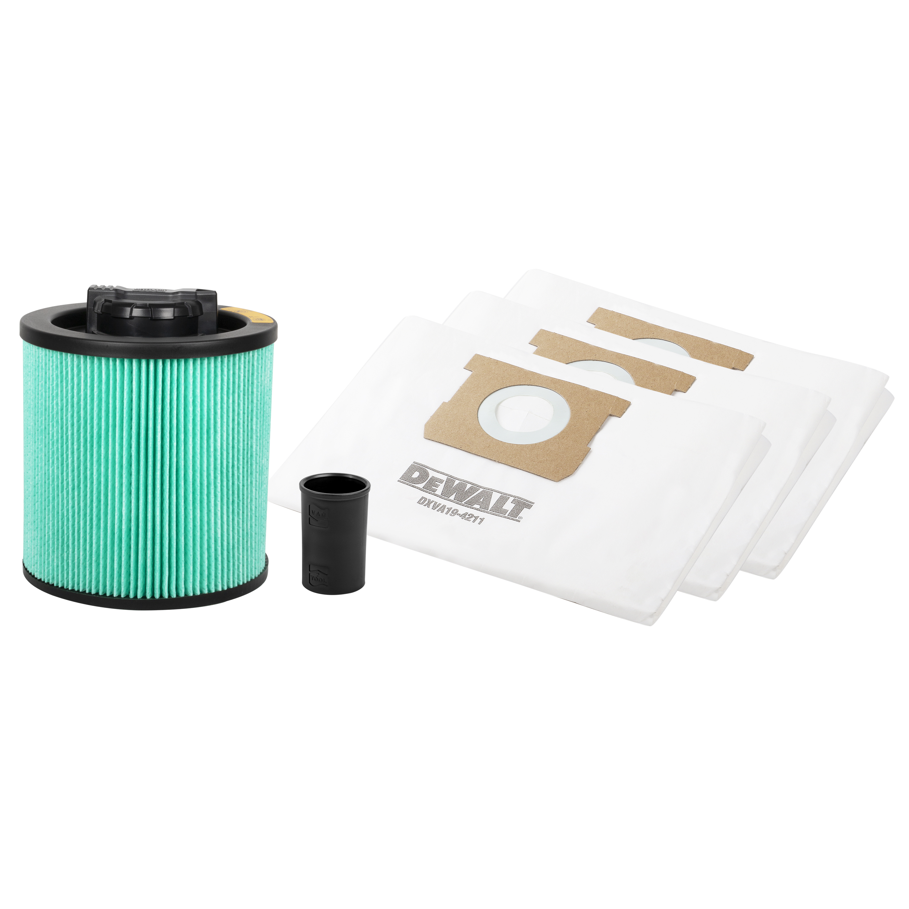 DeWALT Efficiency Accessory Pack | Stofzuigeraccessoires Set | HEPA Filter + 3 Filterzakken + Adapter - DXVA19-0501