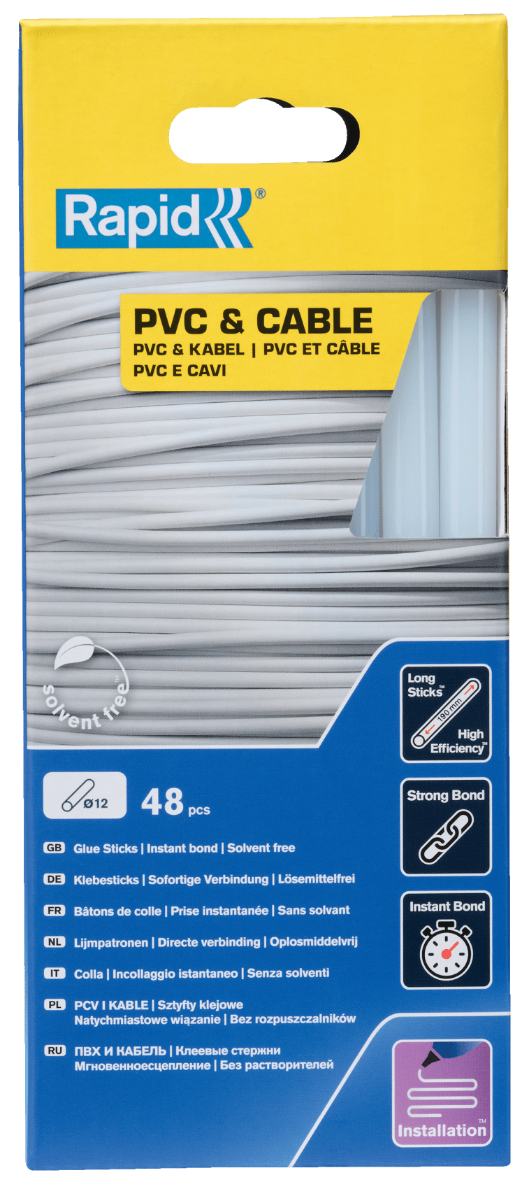 Rapid Lijmpatronen PVC/Kabel | Ø11-12 x 190 mm | 48 Stuks - 5001413