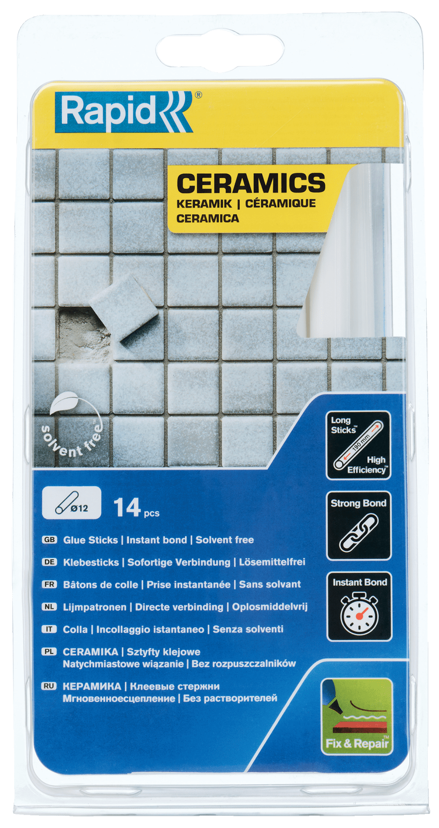 Rapid Lijmpatronen Keramiek | Ø11-12 x 190 mm | 14 Stuks - 5001414