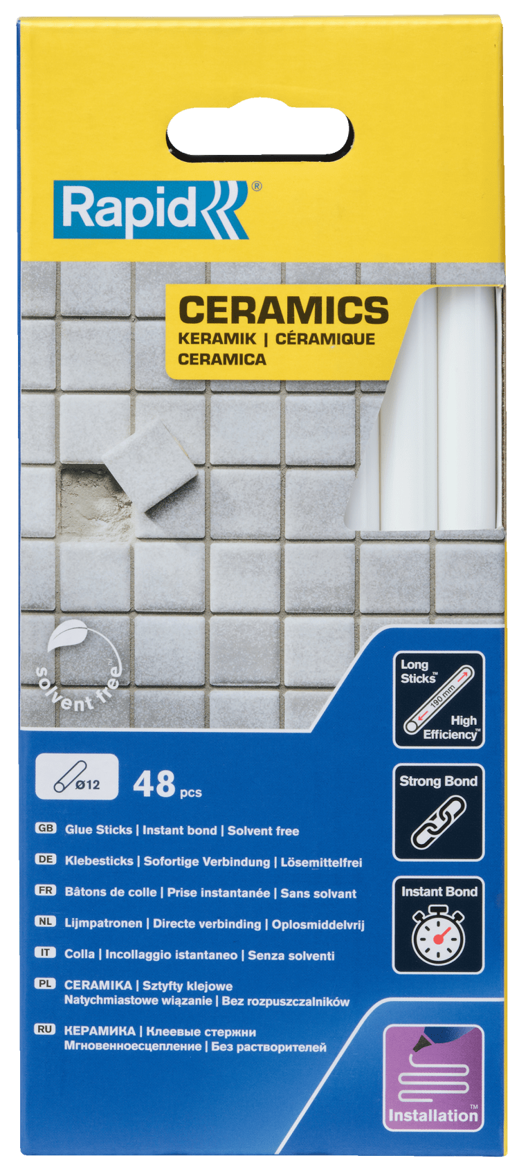Rapid Lijmpatronen Keramiek | Ø11-12 x 190 mm | 48 Stuks - 5001415