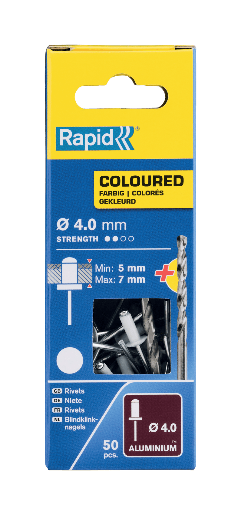 Rapid Gekleurde klinknagel Wit 4.0 x 10 mm