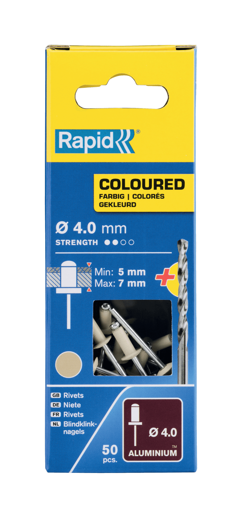 Rapid Gekleurde klinknagel Crème Wit Ø4,0 x 10 mm