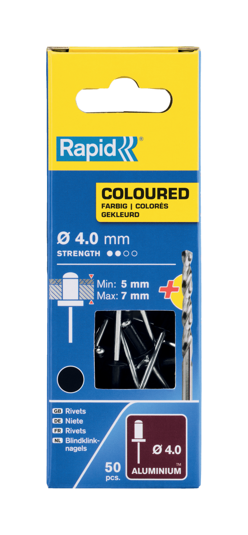 Rapid Gekleurde klinknagel Zwart 4.0 x 10 mm