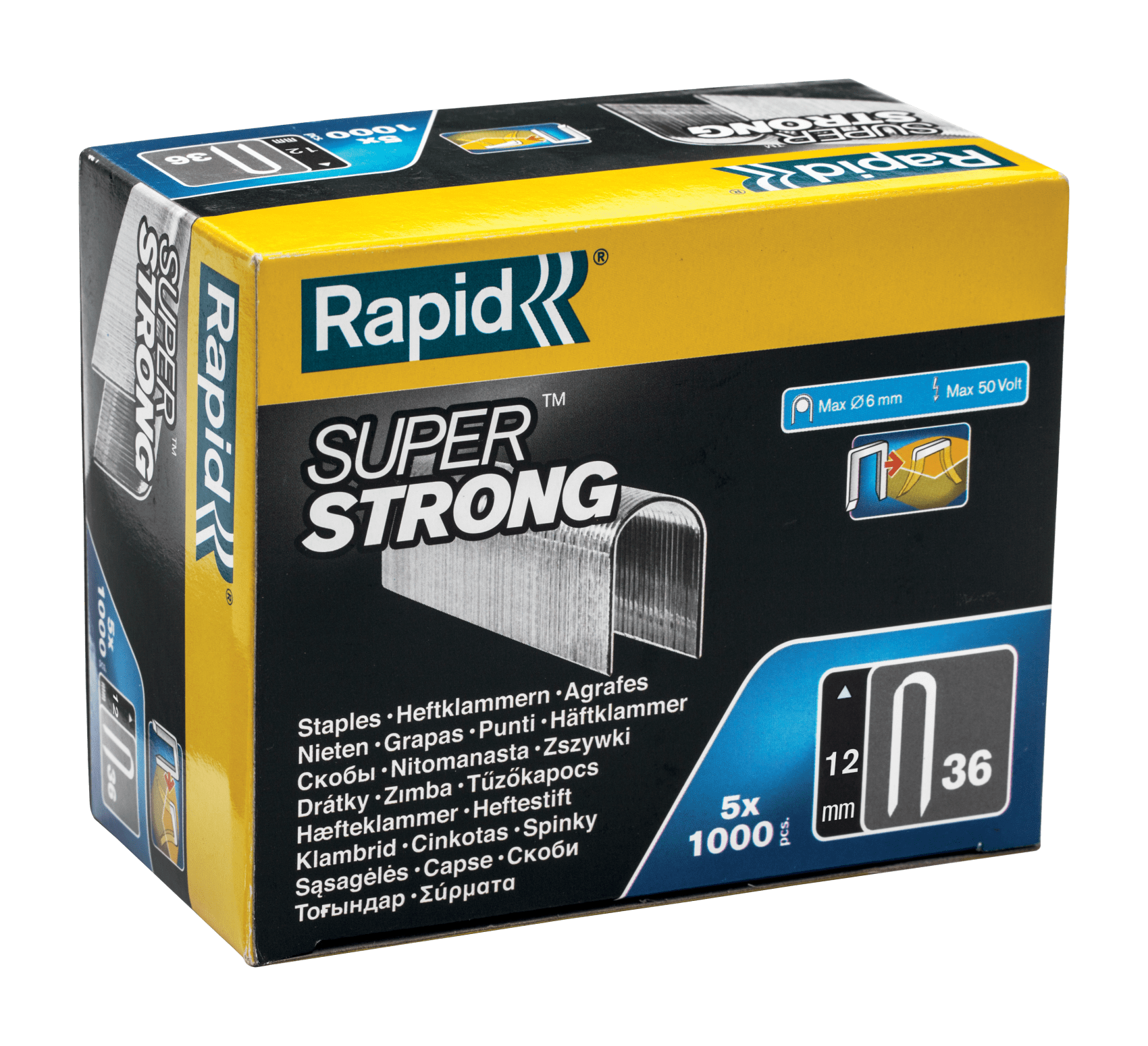 Rapid 36/12 mm Staples Super Strong | 5x1.000 Stuks - 5000511