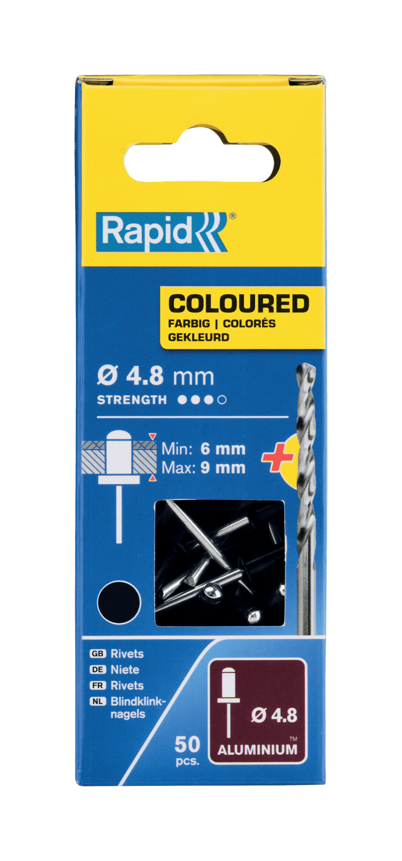 Rapid Gekleurde klinknagel Zwart Ø4,8 x 12 mm