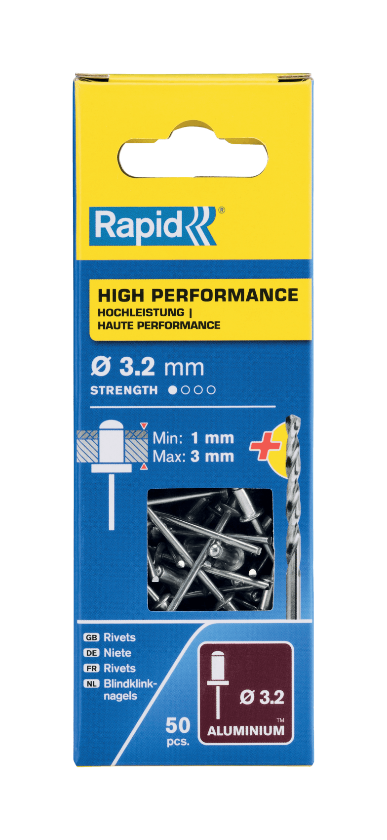 Rapid Blindklinknagels High Performance | Ø3,2 x 6 mm | Incl. Boor | 50 Stuks - 5001528