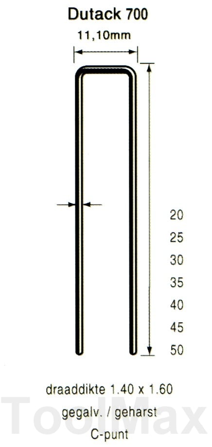 Dutack 11.1 mm nieten | 30mm | 10.000 stuks - 5056040