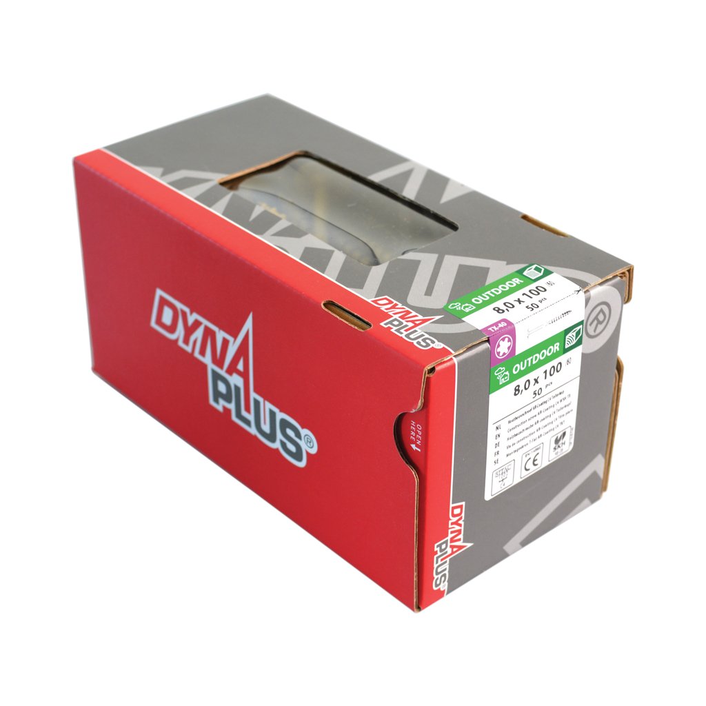 Dynaplus Houtbouwschroef Ar-Bronze Tk +Snijpunt Torx TX40 8.0X180/80 | 50 stuks - 0286.08.63301