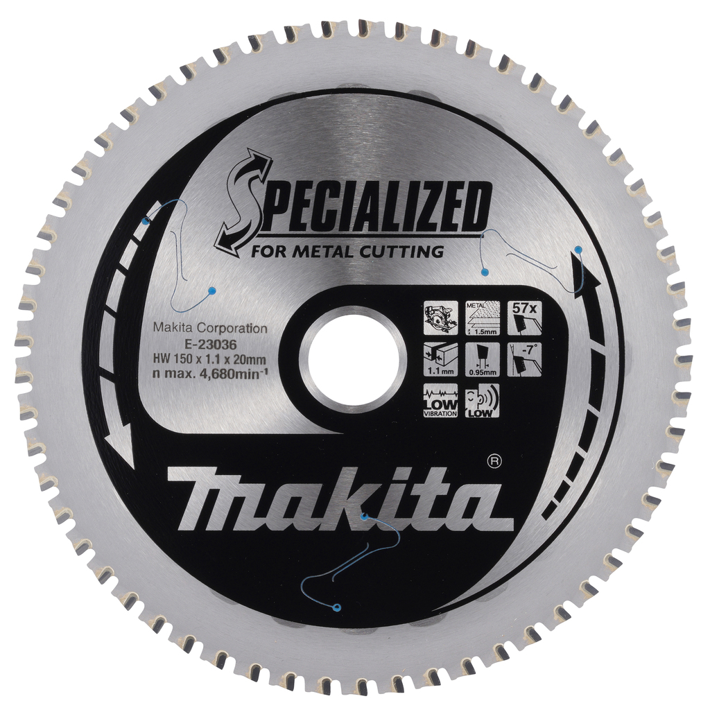 Makita accessoires Cirkelzaagblad Dun Plaatstaal Specialized | 150x20x1,1 mm | 57T | -7g - E-23036