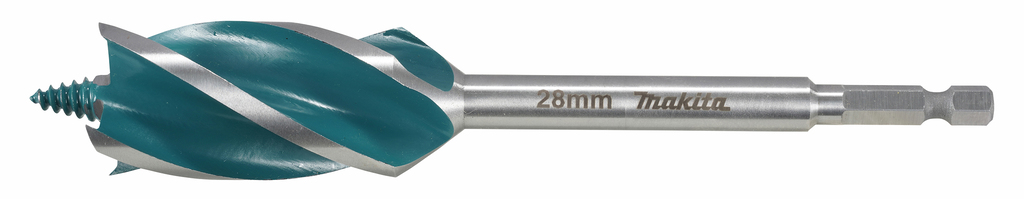 Makita Accessoires 4-snijder houtboor 28x165mm Zeskant 1/4" Vorm E - E-26696
