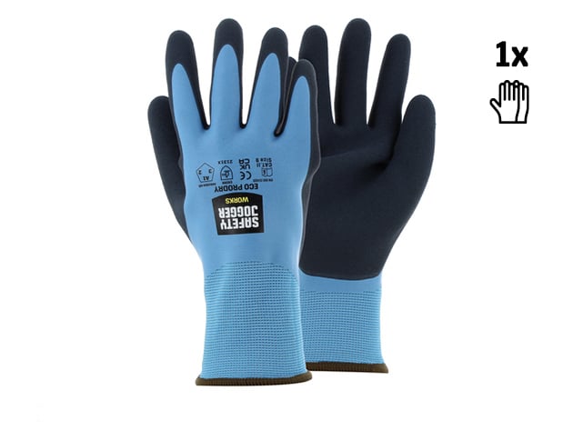 Safety Jogger De alles-in-één veiligheidshandschoenen met een dubbele latexcoating | Blauw | Maat 7 - SW1504700