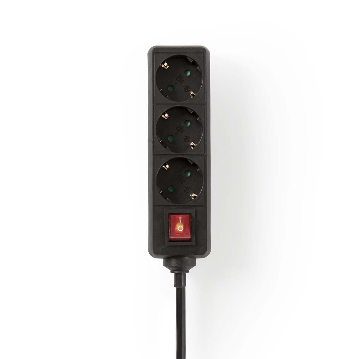 Nedis Stekkerdoos | Randaarde stekker / Type F (CEE 7/7) | 3-wegs | 1.50 m | 3680 W | 16 A | Aan/uit knop | Zwart - ESOC315F2BK
