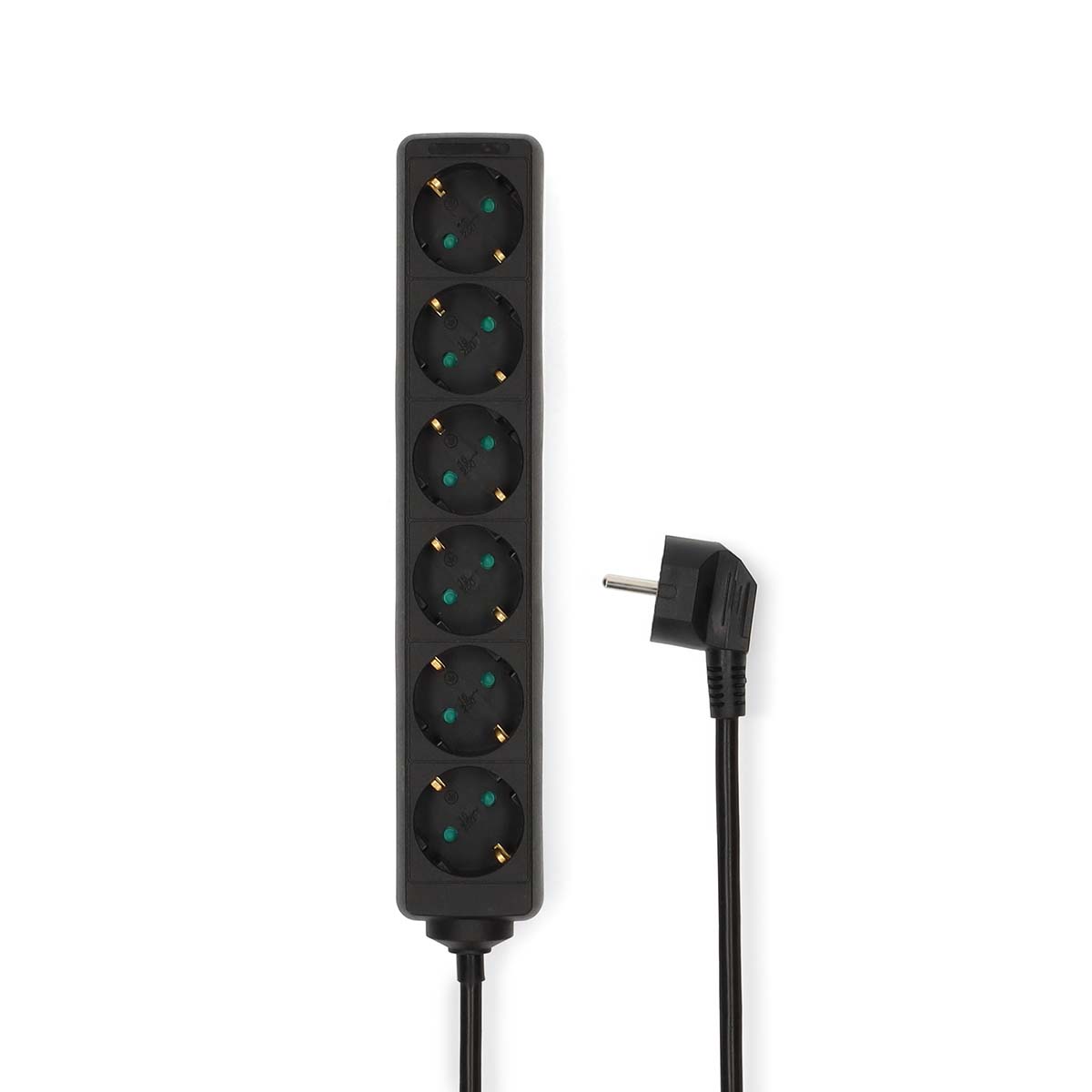 Nedis Stekkerdoos | Randaarde stekker / Type F (CEE 7/7) | 6-wegs | 1.50 m | 3680 W | 16 A | Zwart - ESOC615F1BK