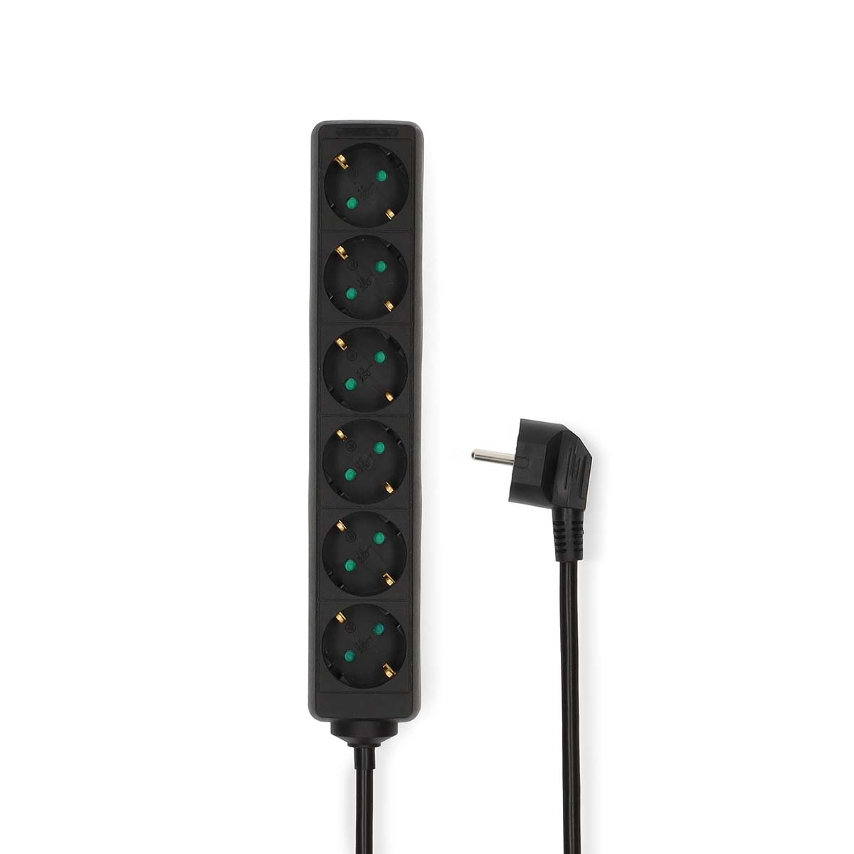 Nedis Stekkerdoos | Randaarde stekker / Type F (CEE 7/7) | 6-wegs | 3.00 m | 3680 W | 16 A | Zwart - ESOC630F1BK