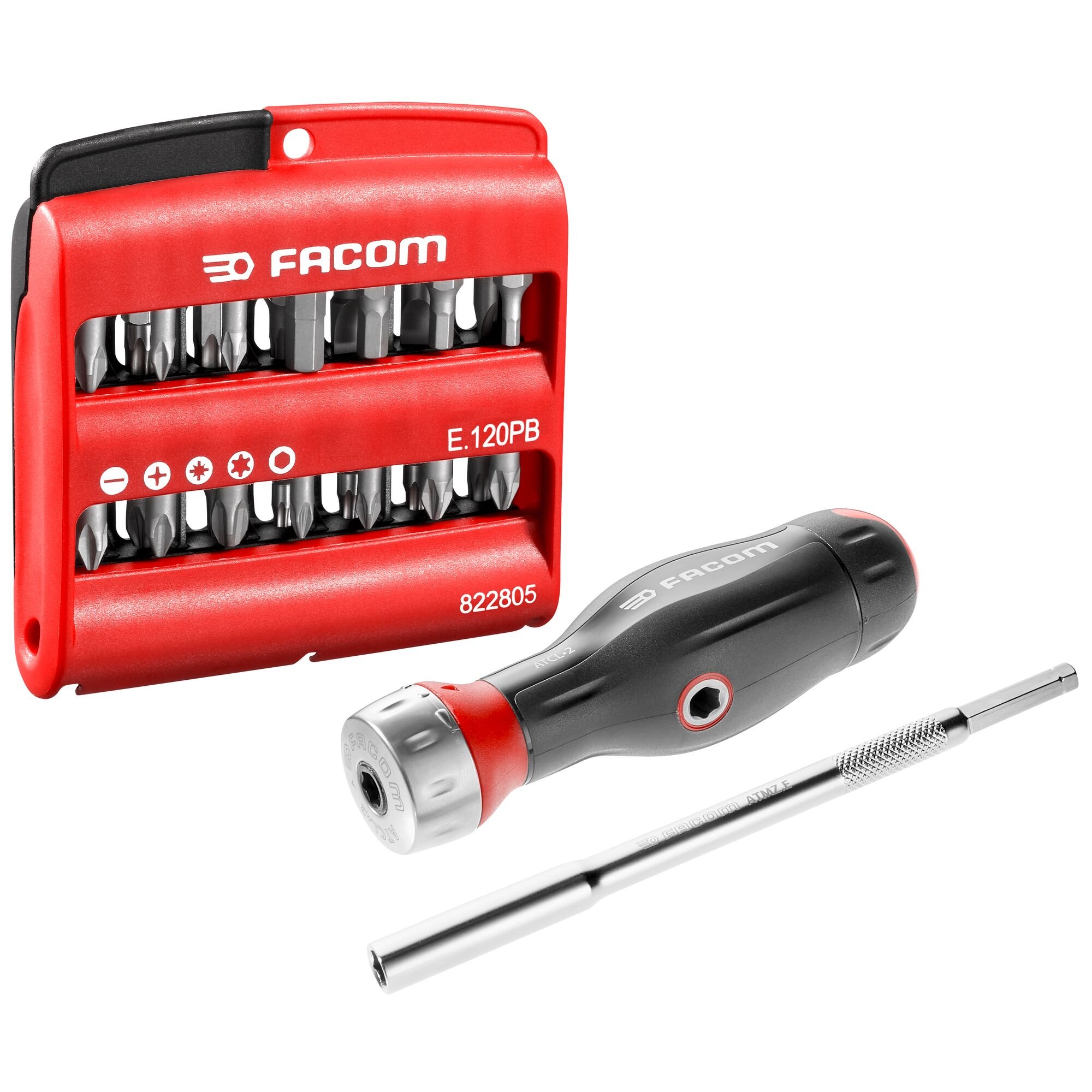 Facom Protwist® Bitschroevendraaier met Ratel en T-handvat incl. 28 Bits - ATCL.2A2PB