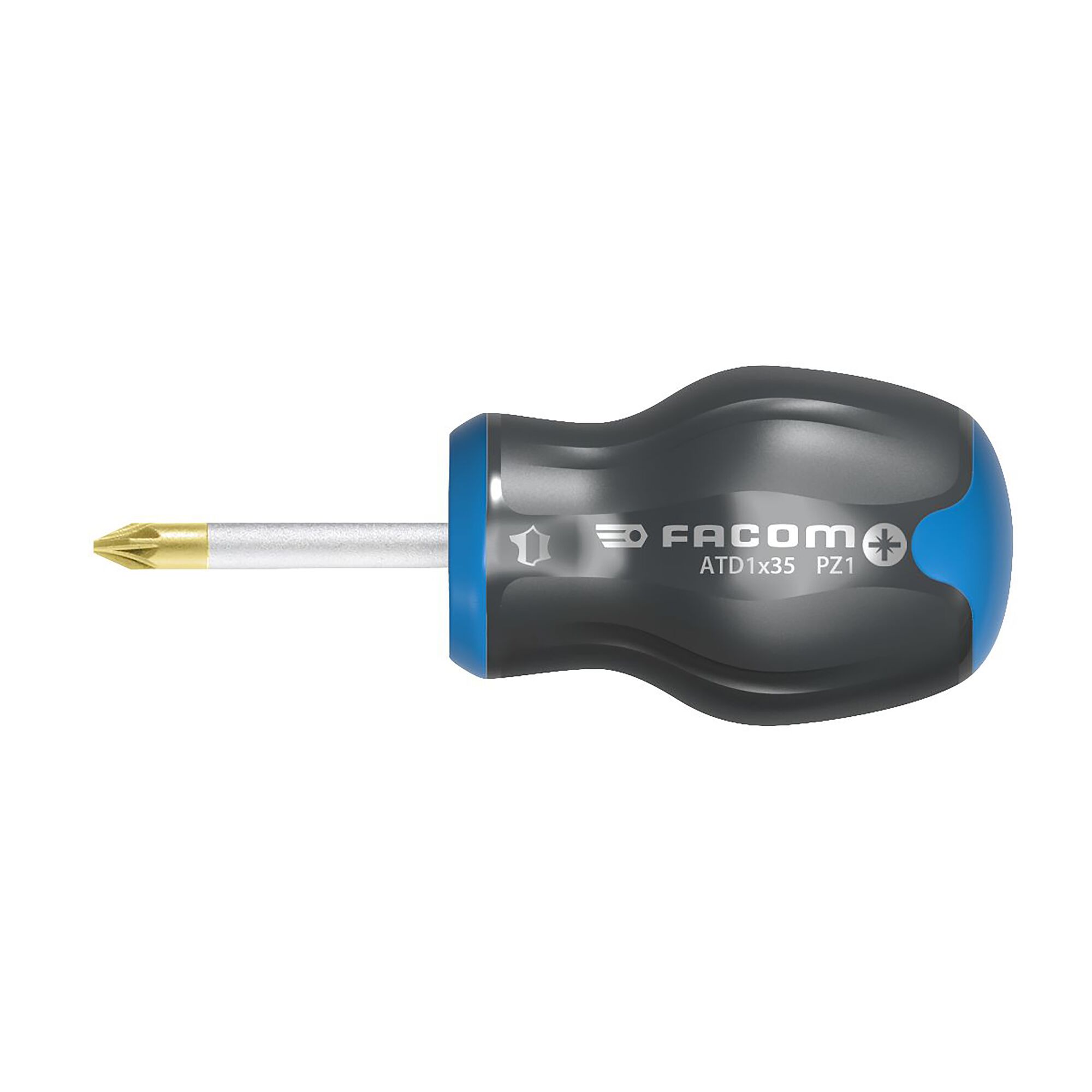 Facom Protwist® Schroevendraaier | Korte Pozidriv® Bled | 1 x 125 mm - ATD1X25