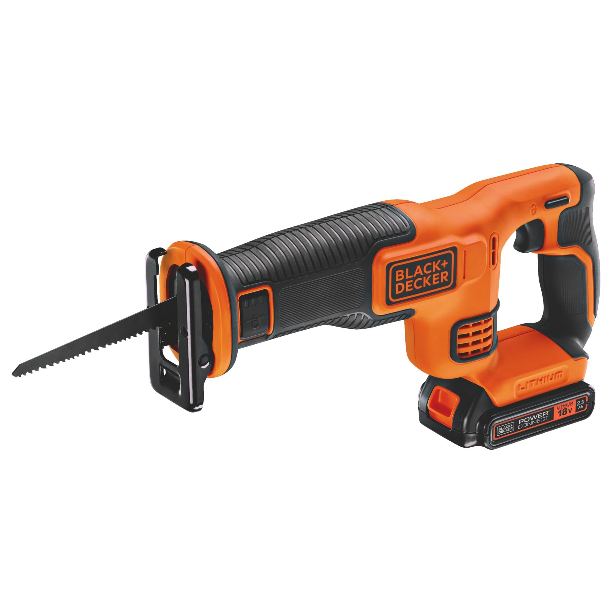 BLACK+DECKER BDCR18E1 18V 2.5Ah Reciprozaag | 1x 18V 2.5Ah Lithium-ion accu + 1A Lader | 1x 15cm zaagblad - BDCR18E1-QW