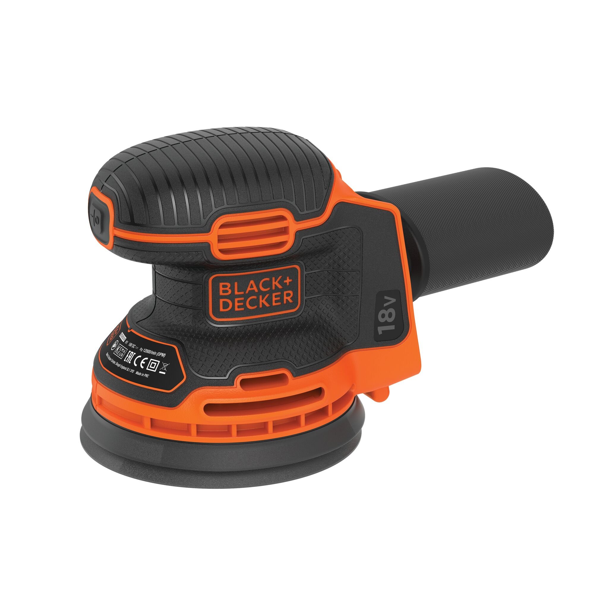 BLACK+DECKER BDCROS18N 18V Excentr. Schuurmachine | Zonder accu en lader | 1x schuurgaas | Stofopvangzak - BDCROS18N-XJ