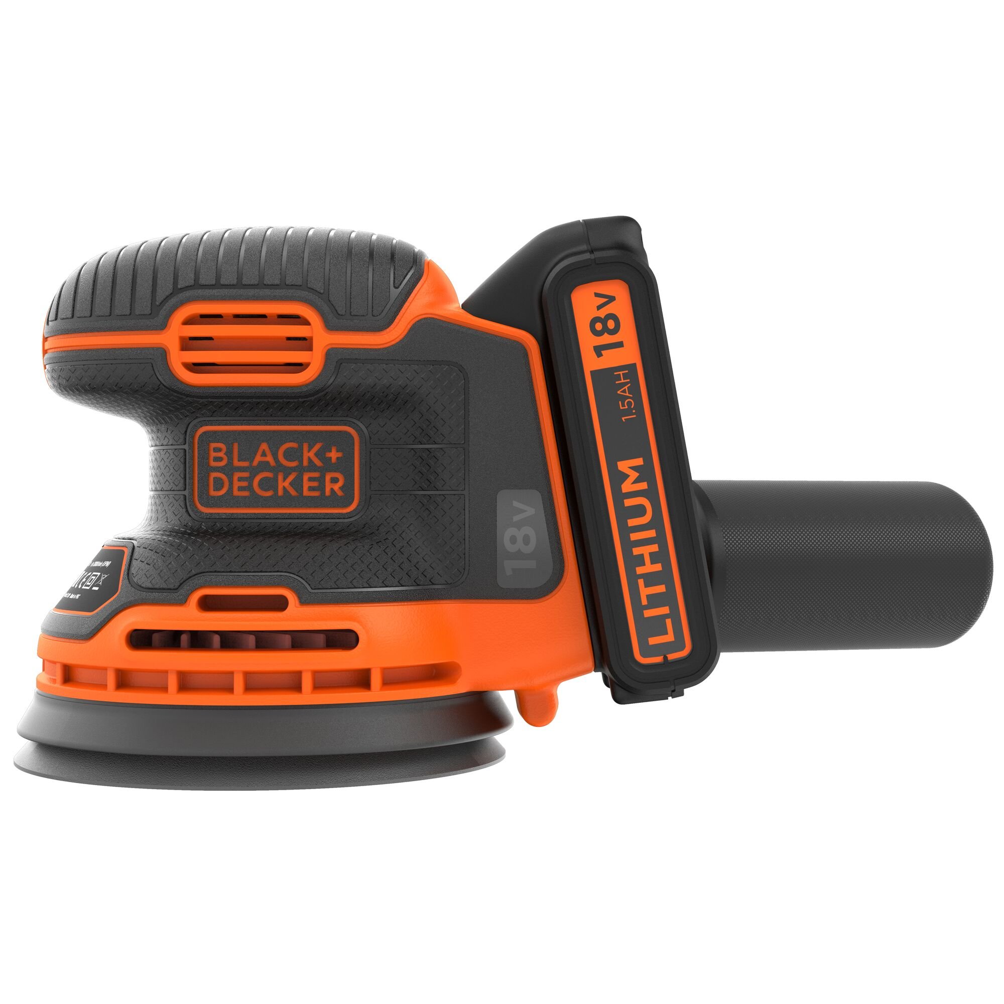 BLACK+DECKER BDCROS18 18V 1.5Ah Excentr. Schuurmachine | 1x 18V 1.5Ah accu + 400mA Lader | 1x schuurgaas | Stofopvangzak | In opbergtas - BDCROS18-QW