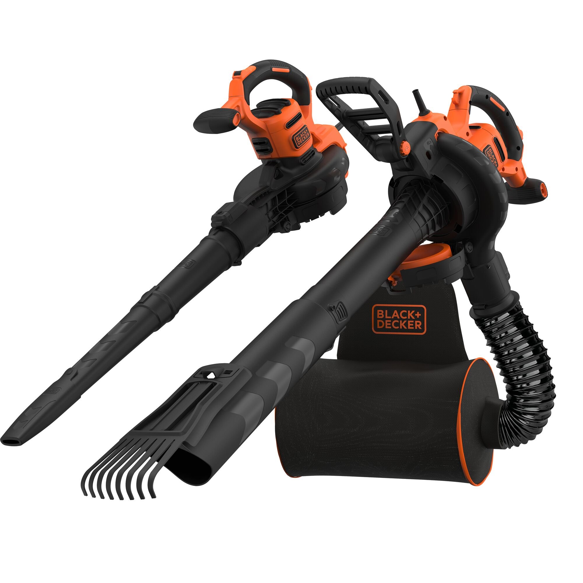 BLACK+DECKER BEBLV301 3000W 3IN1 Bladblazer met ruggedragen opvangzak en extra hark - BEBLV301-QS